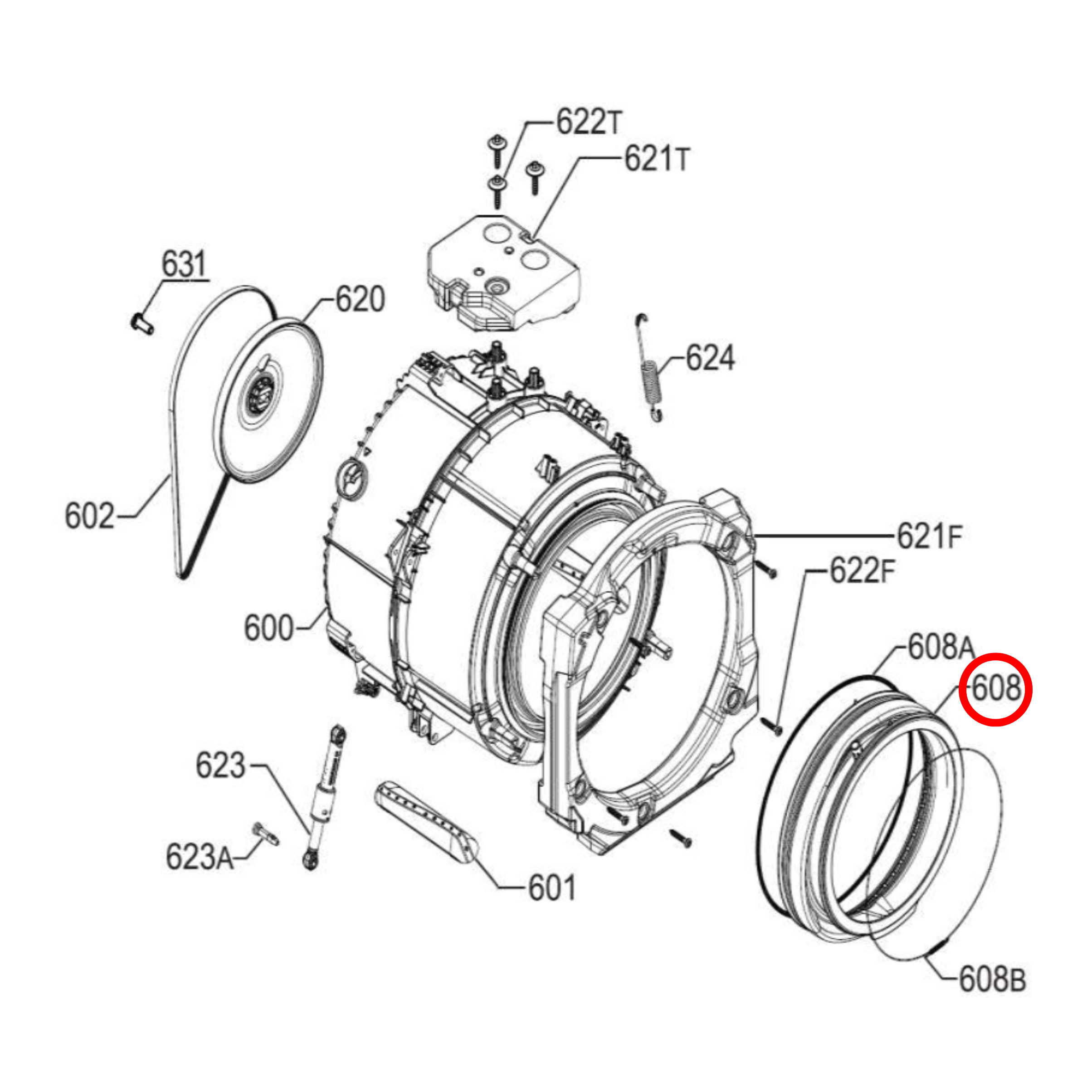 140006284016 AEG Washing Machine Door Seal
