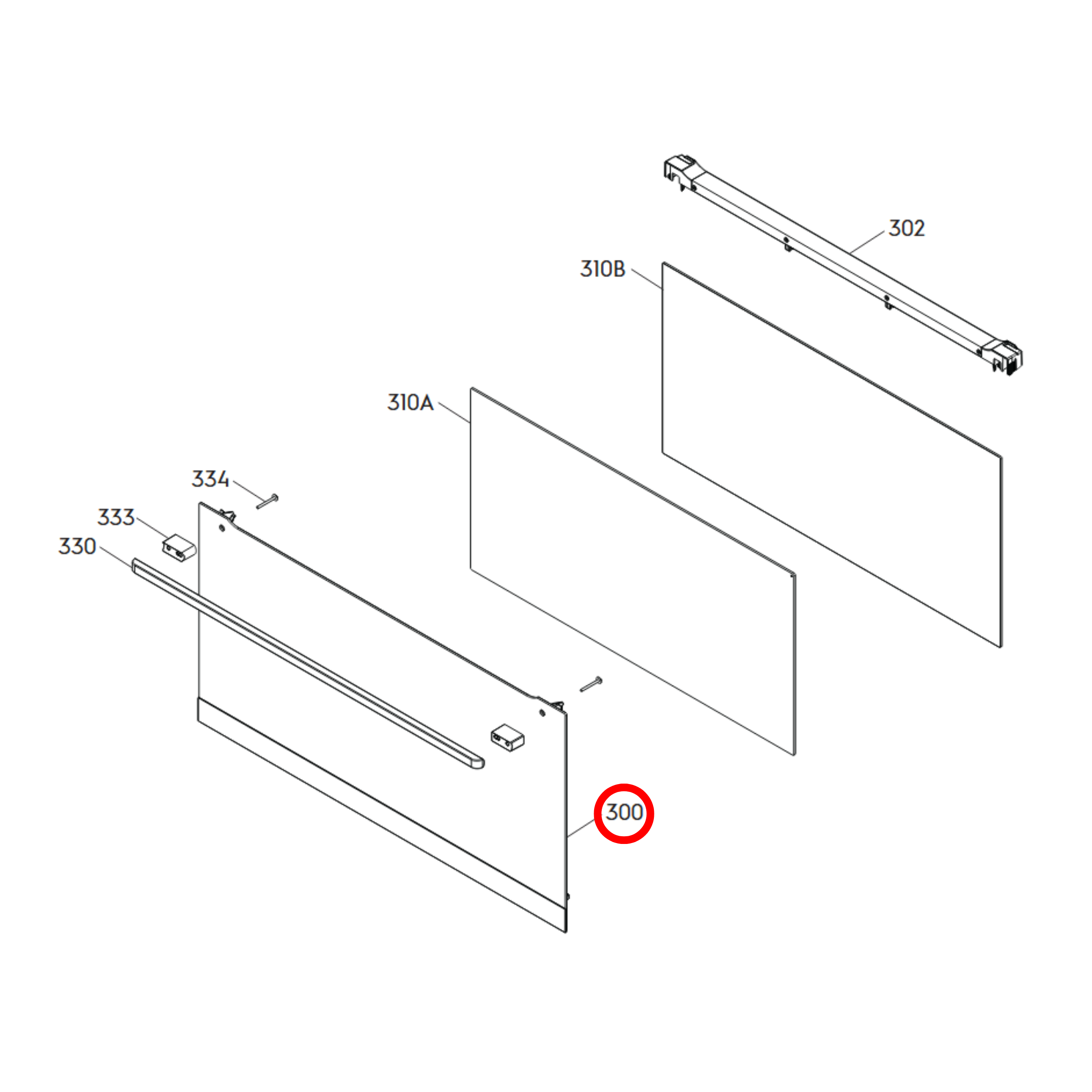 140173324041 Westinghouse Oven Outer Door Glass Panel - A17332404