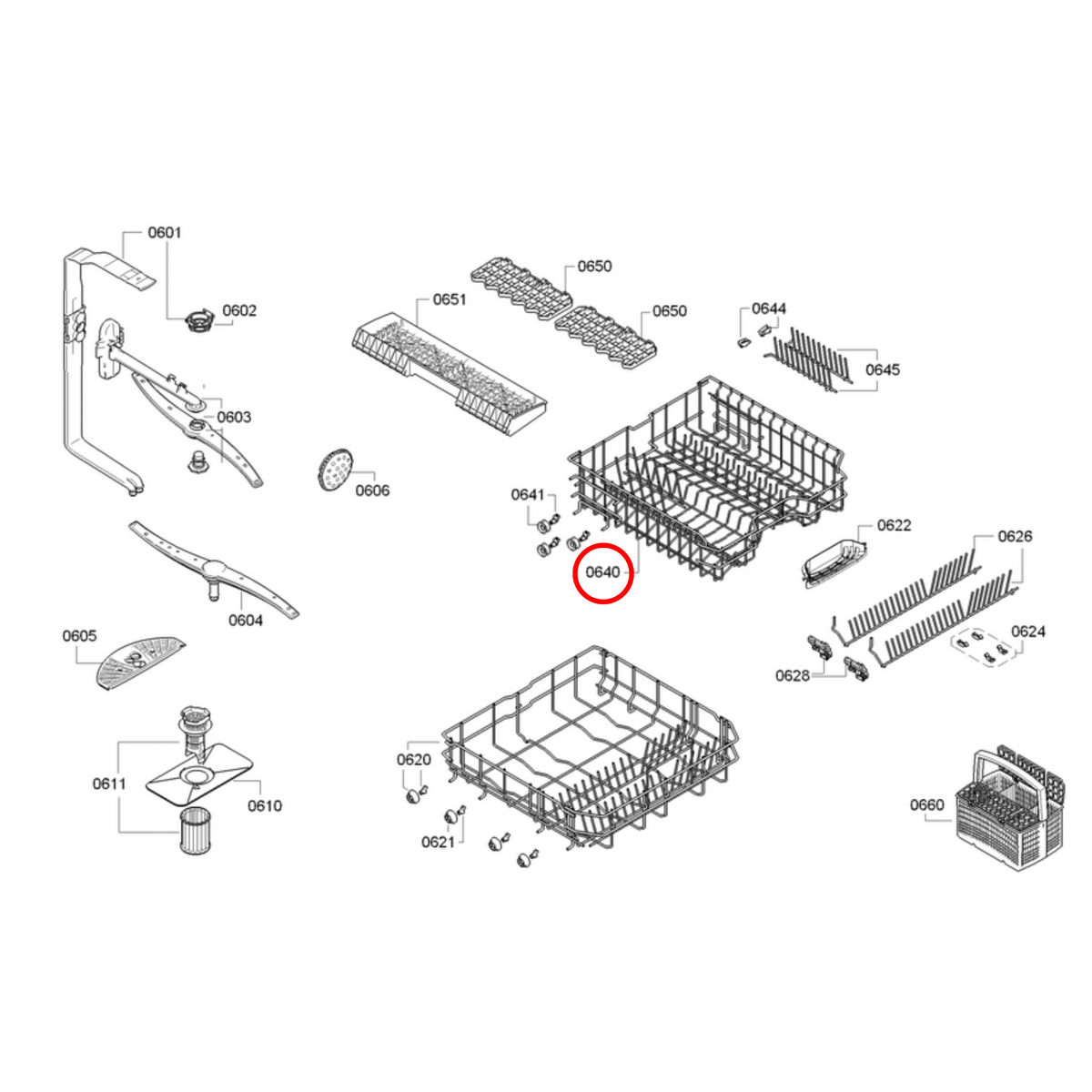 20000272 Bosch Dishwasher Upper Basket - image 3