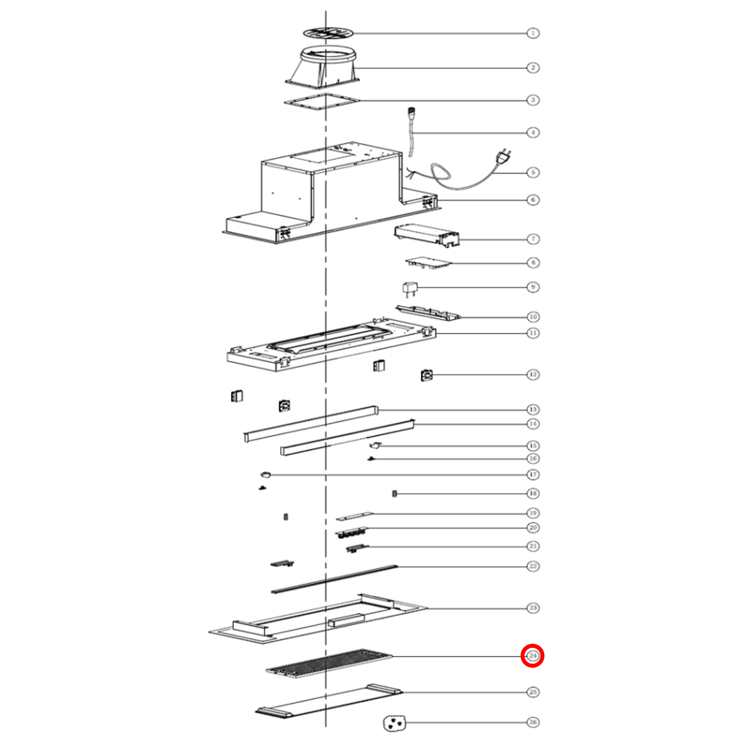 1300100465 Euromaid, Technika Rangehood Filter