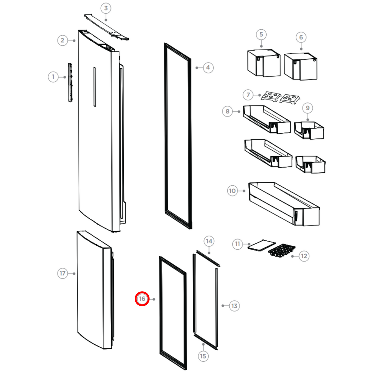 Parts diagram showing H0060851096 for Haier fridge models