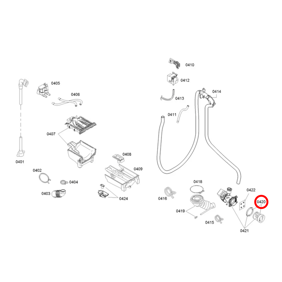 12049702 Bosch Washing Machine Drain Pump Fluff Filter - image 2