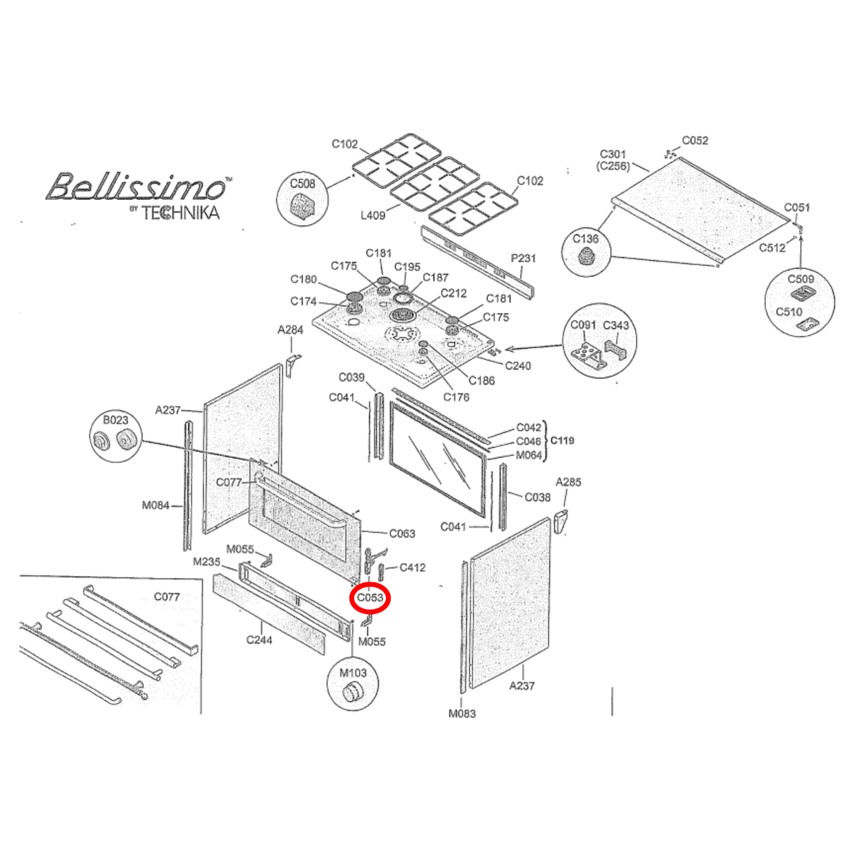 246032800 Technika Oven Door Hinge Single - image 2