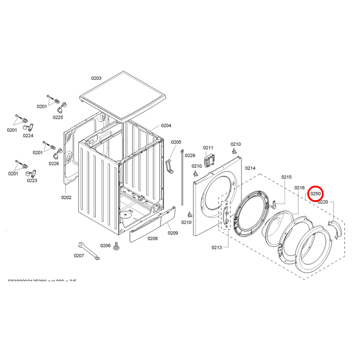 00704287 Bosch Washing Machine Complete Door Assembly - image 2