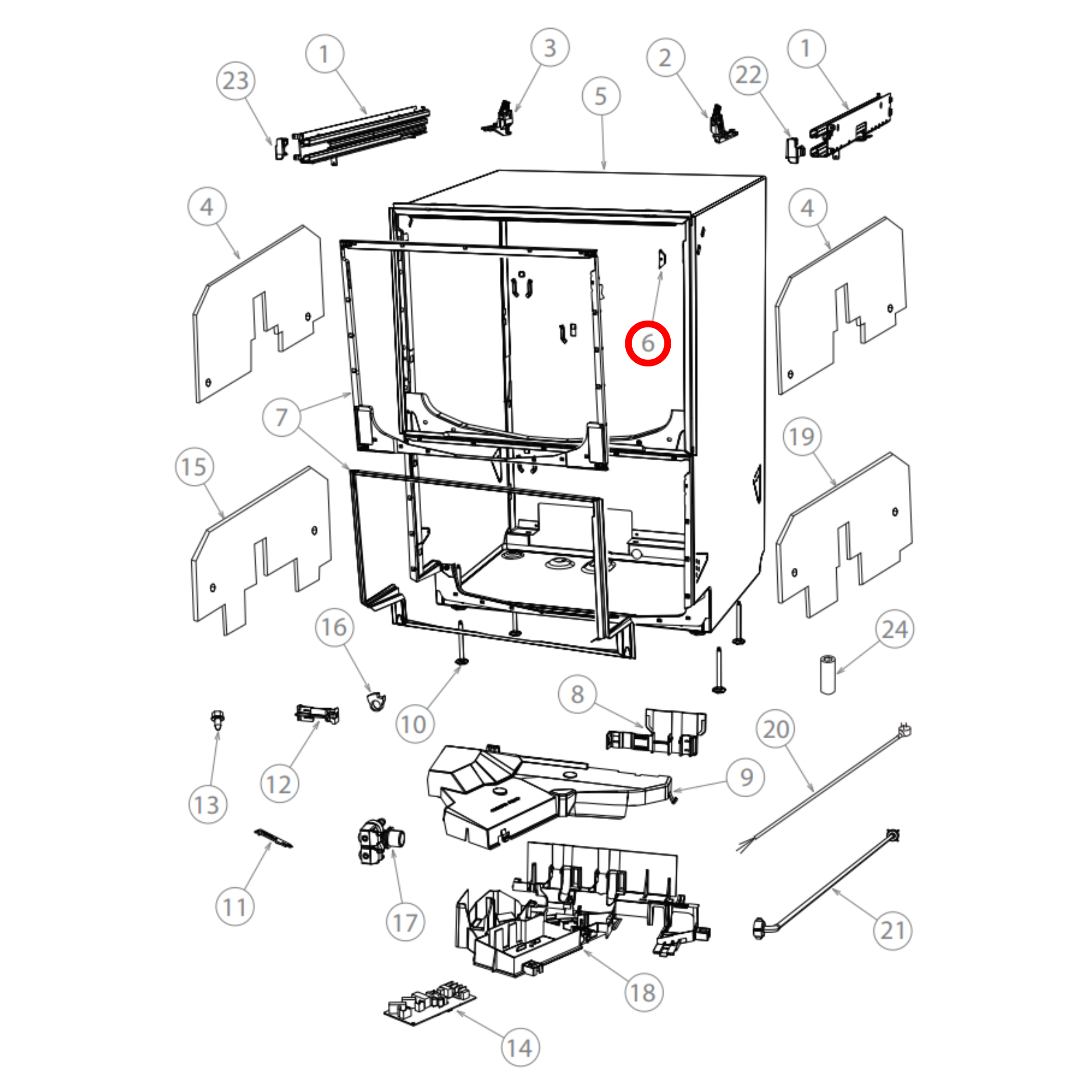 524568 Fisher & Paykel Dishwasher 3 Degree Prism - 523277