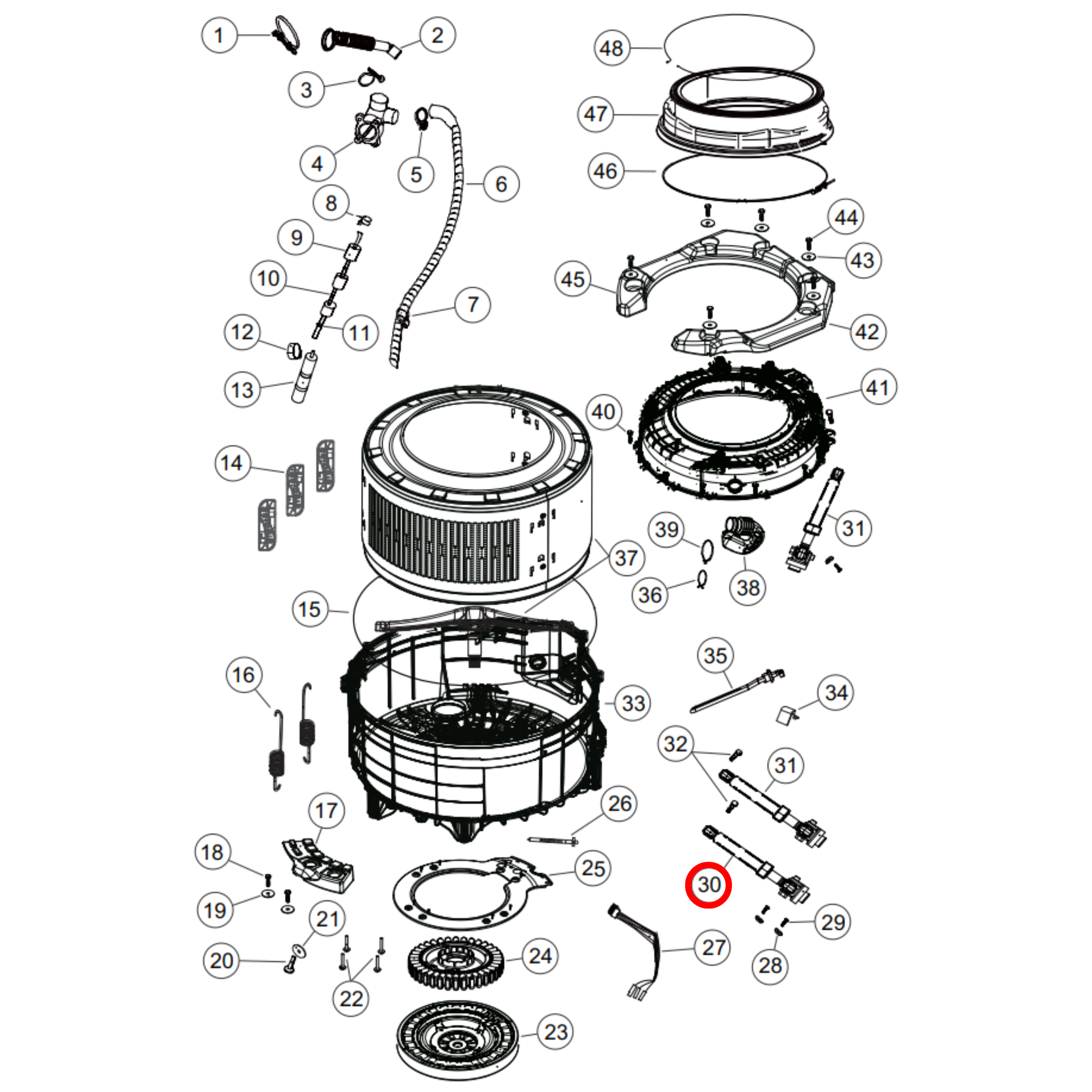 H0020808145D Haier, Fisher & Paykel Front Load Washing Machine Shock Absorber 120N