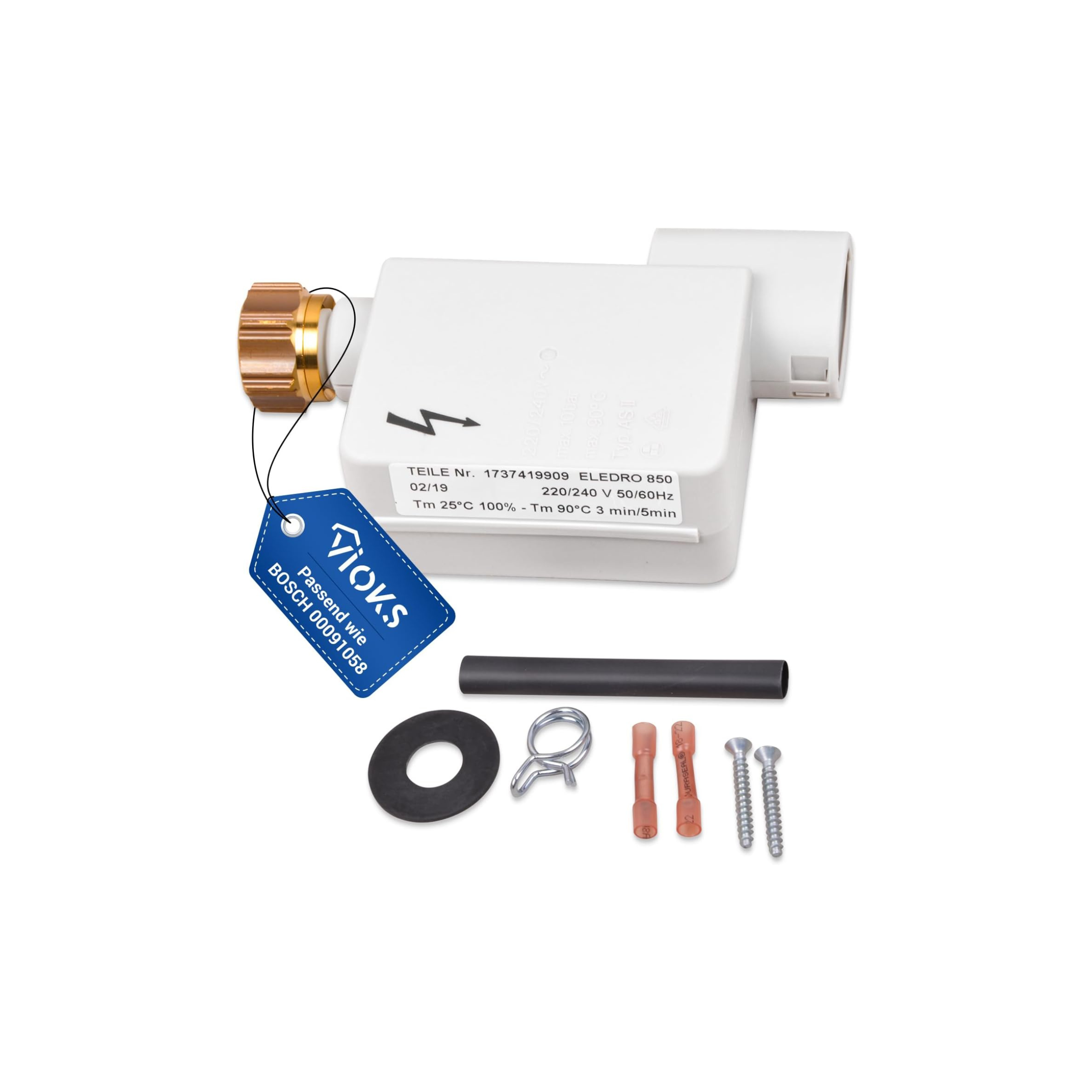 00091058 Bosch Dishwasher Aquastop Fitting Inlet Hose Assembly - 00085572