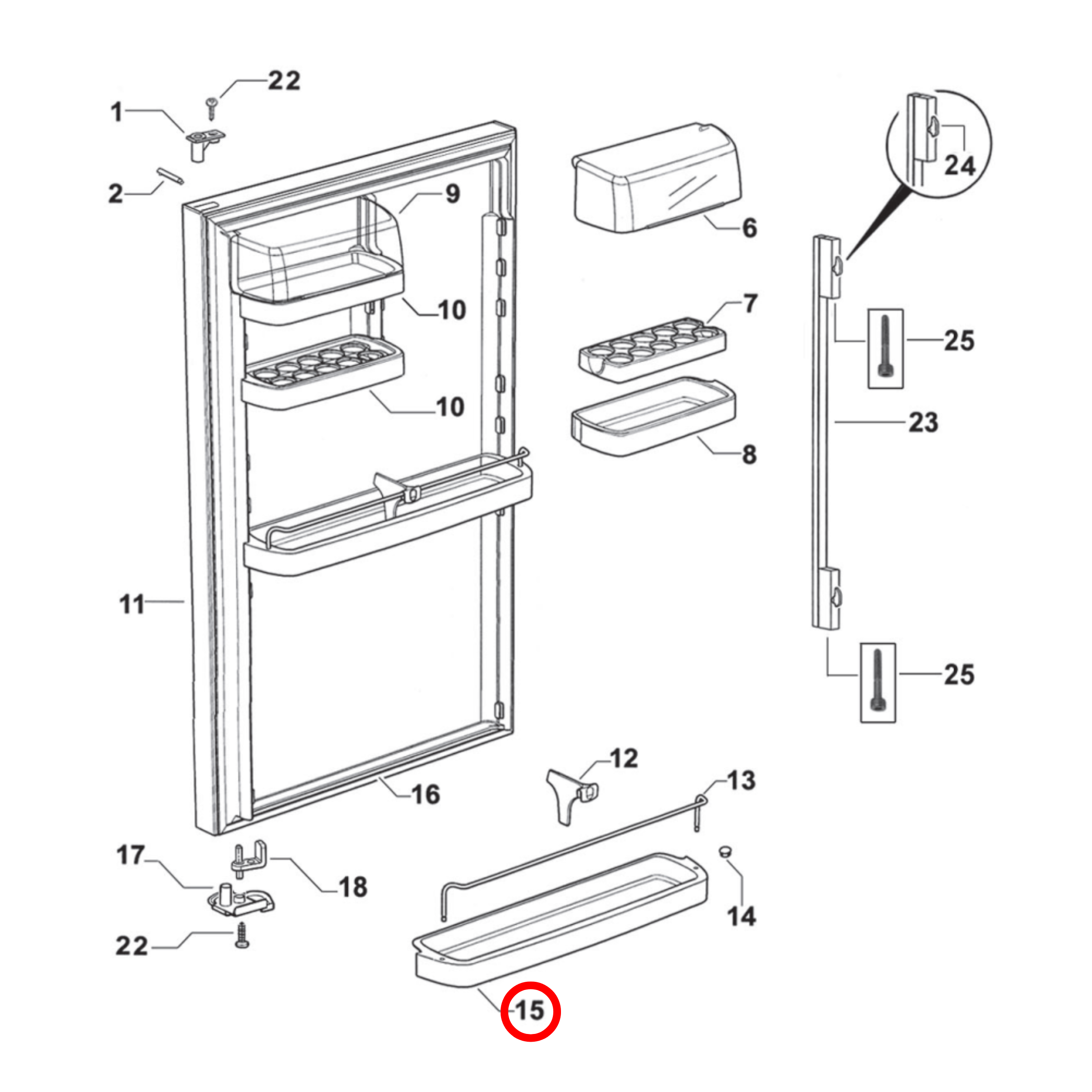 883941 Fisher & Paykel Fridge Door Shelf