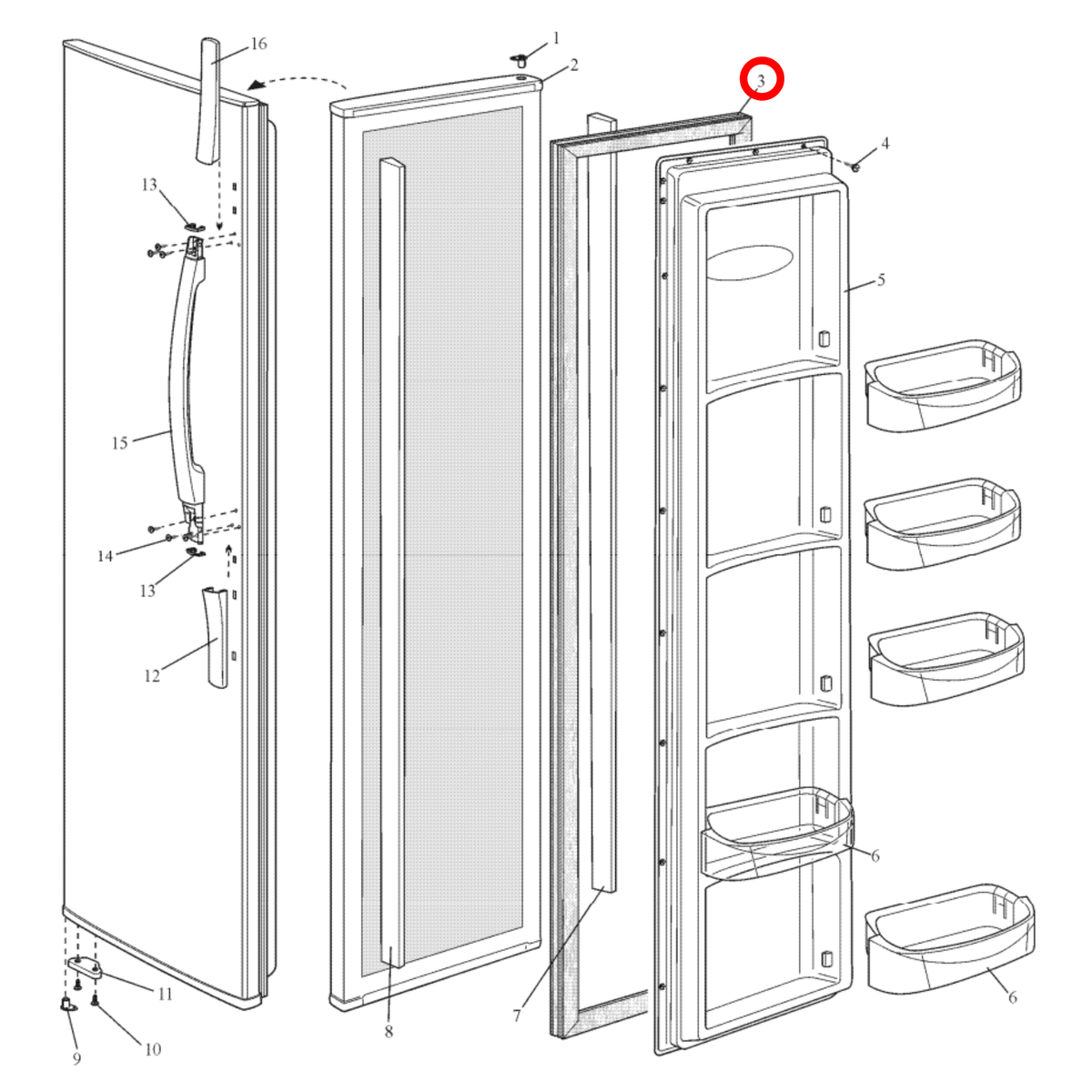 1760008661 Electrolux, Westinghouse Fridge Freezer Door Seal - image 2
