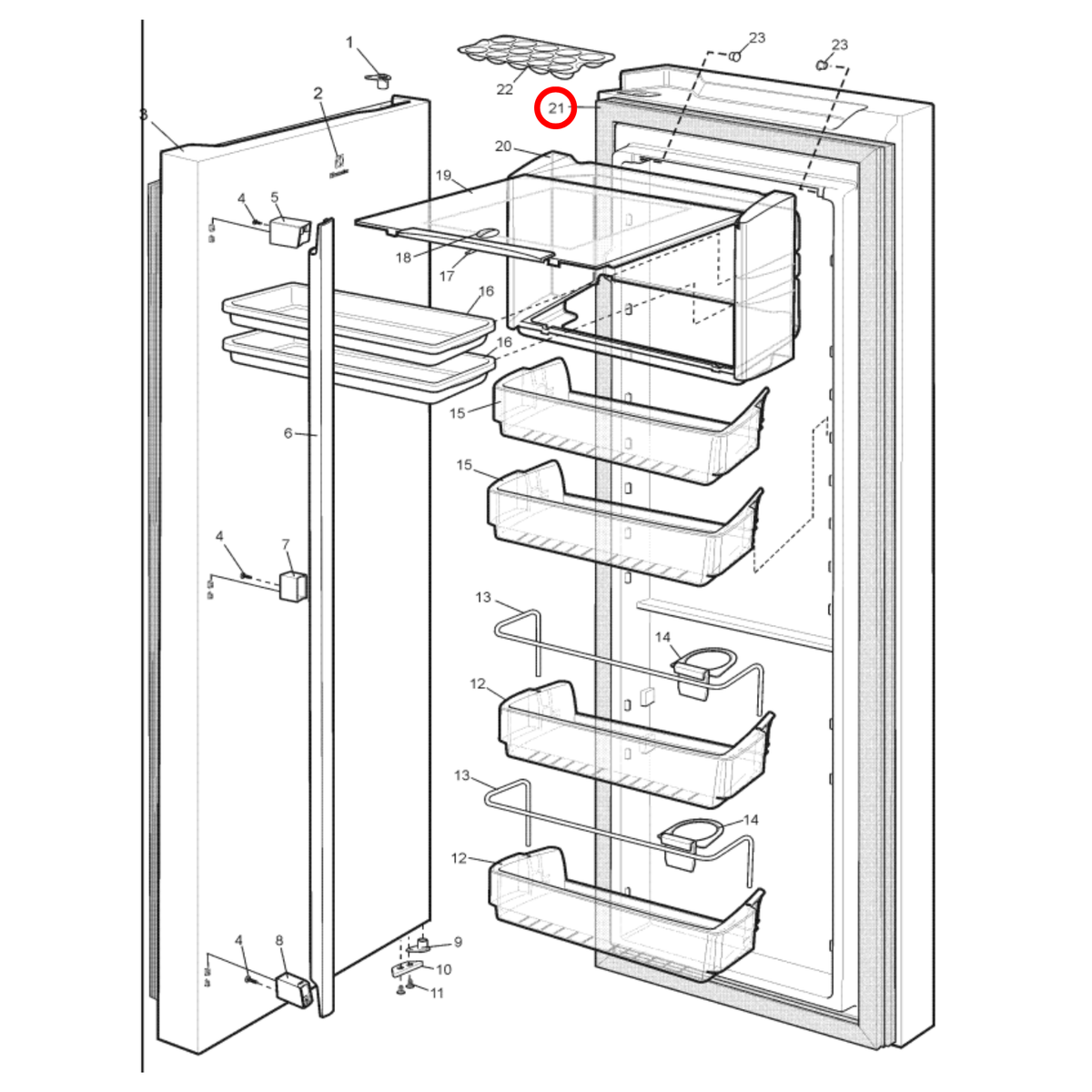 1760008785 Electrolux, Westinghouse Fridge Door Seal - image 2