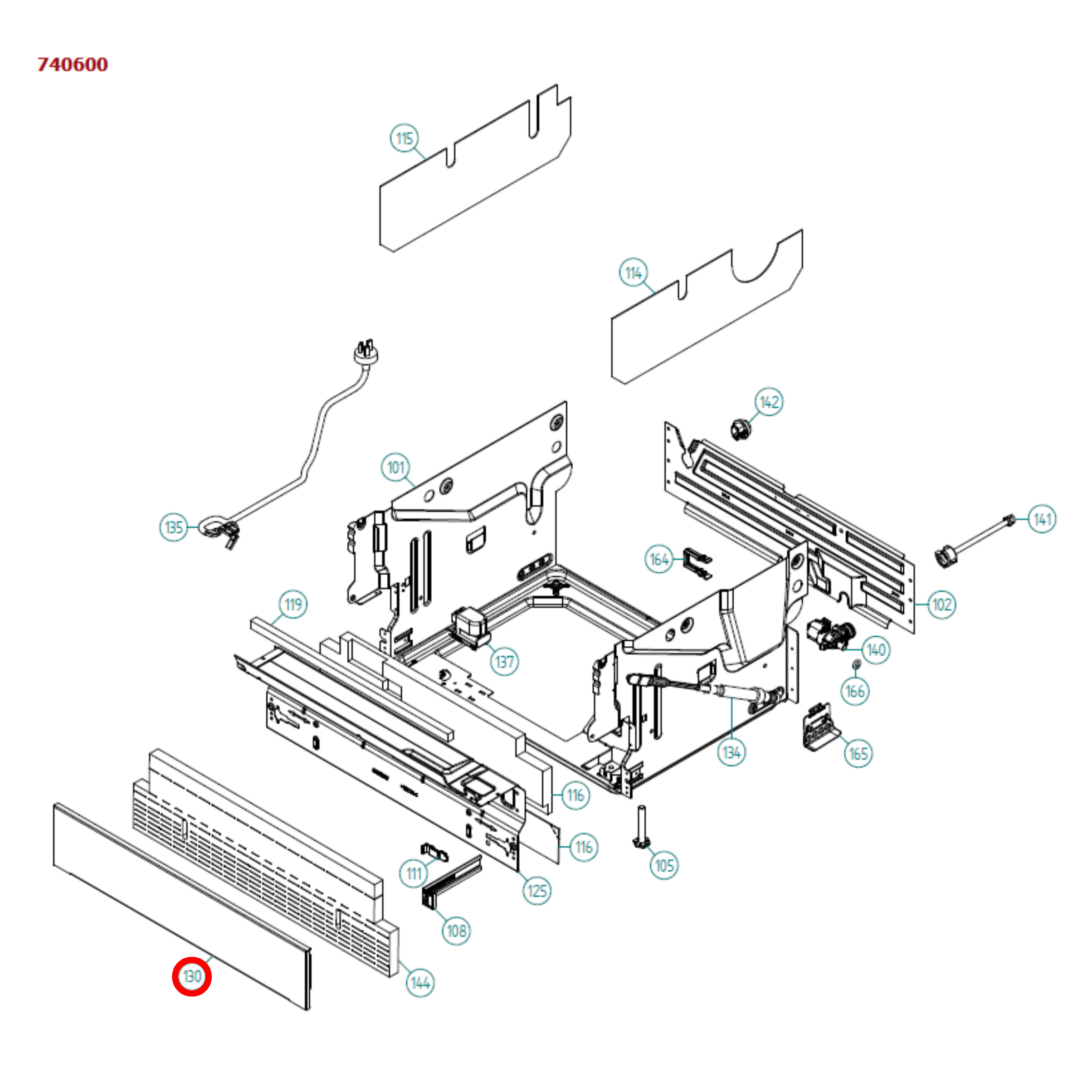 700490 Asko Dishwasher Base Cover