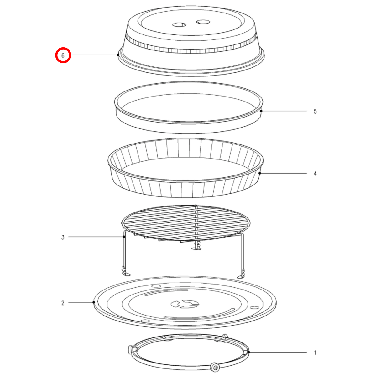 Parts diagram showing 6636792 for Miele microwave models