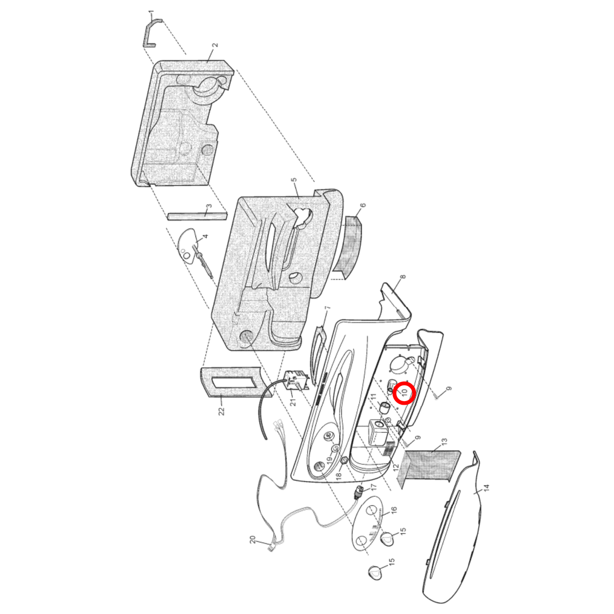 Parts diagram showing 50284394009 for Chef, Electrolux & Westinghouse fridge models