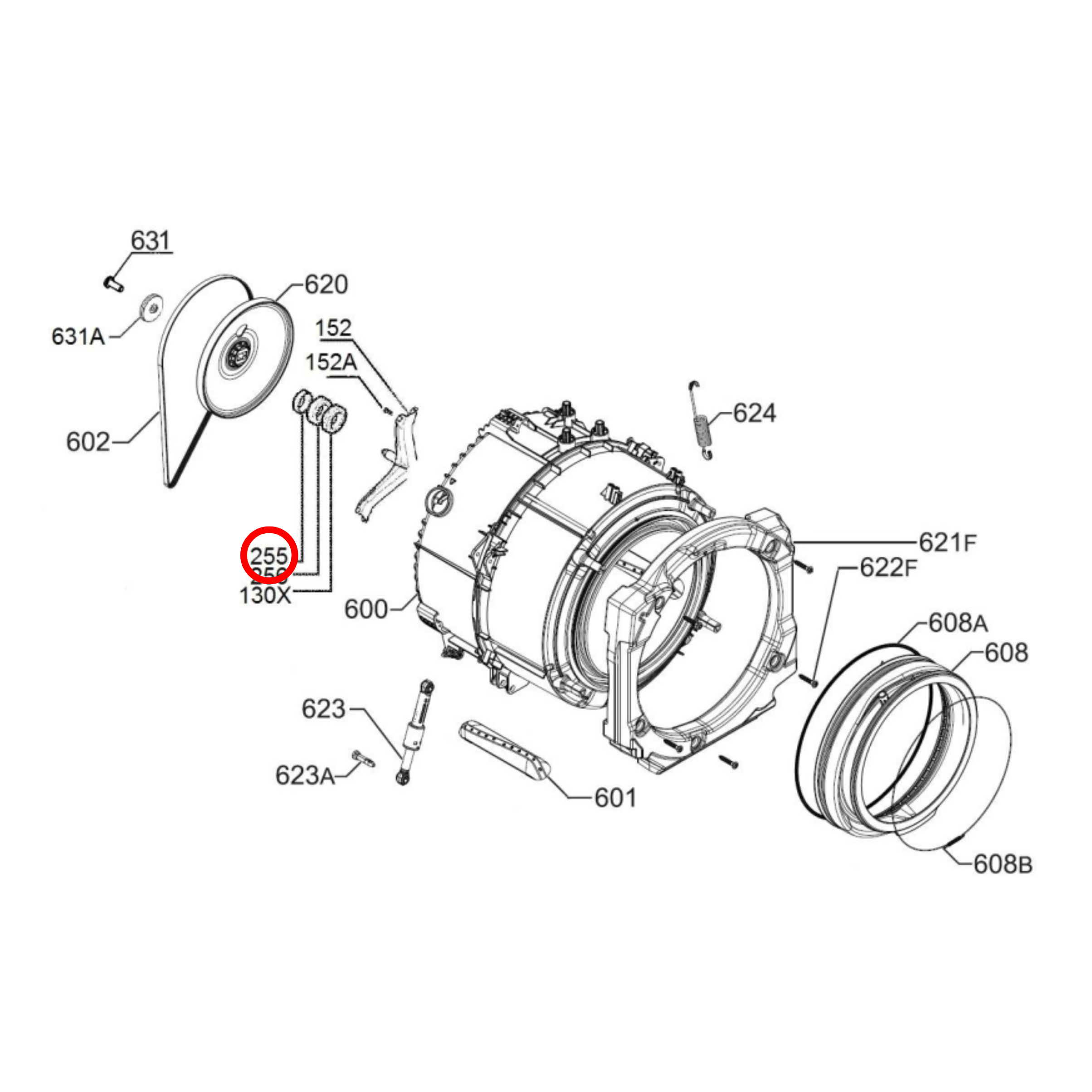 8583790802109 Electrolux, Simpson, Westinghouse Washing Machine Drum Bearing - 3790800217