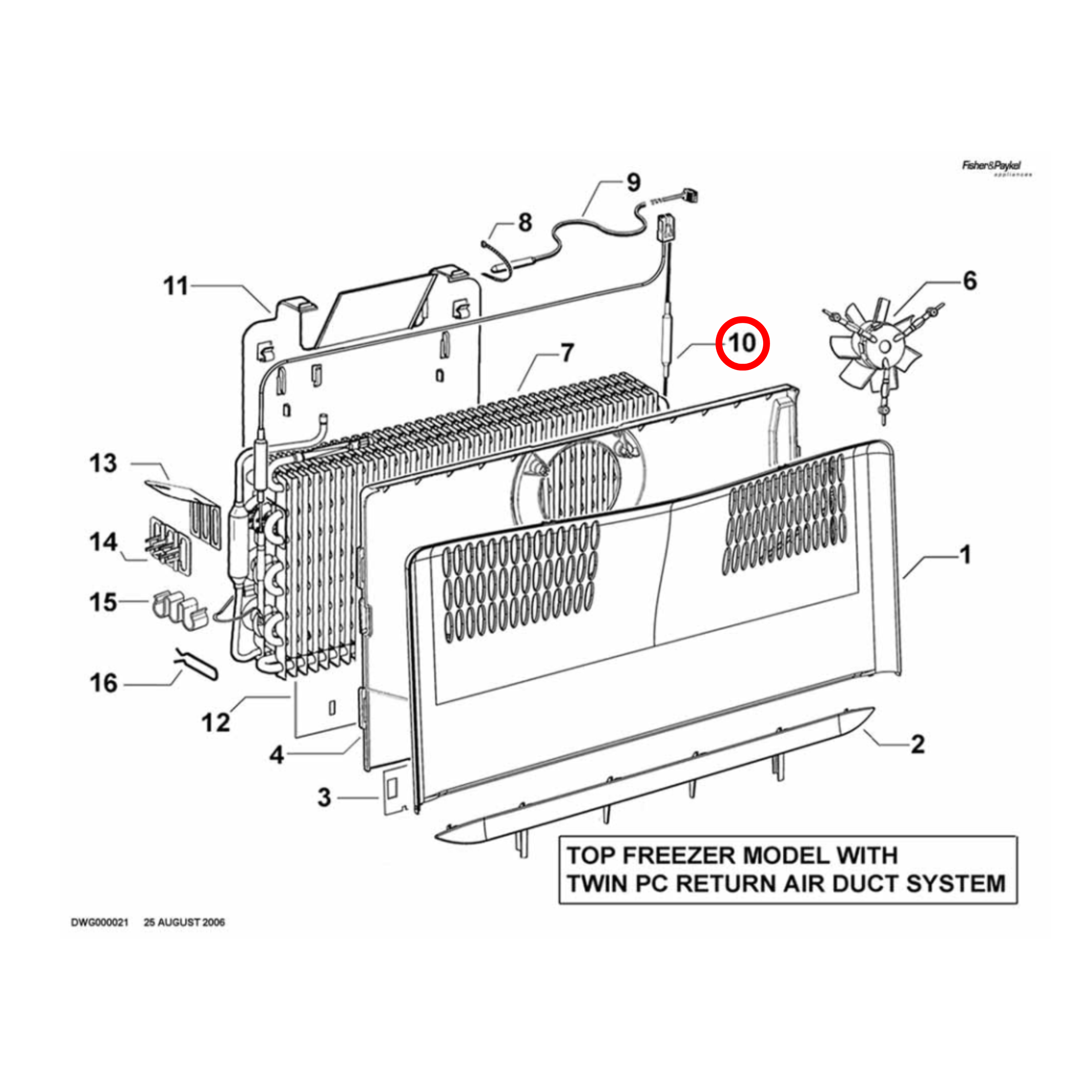 4055916425 Fisher & Paykel Fridge Defrost Heating Element - FR-07V2