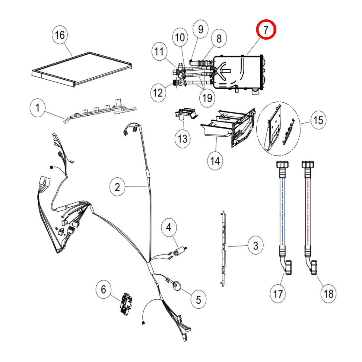 H0020808478A Fisher & Paykel Washing Machine Detergent Dispenser Assembly - image 2