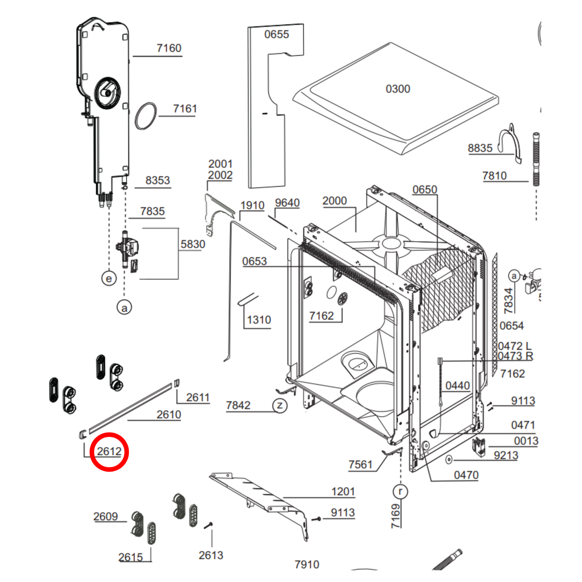 1887460200 Blanco, Euromaid Dishwasher Front Basket Rail End Cap Single - image 2