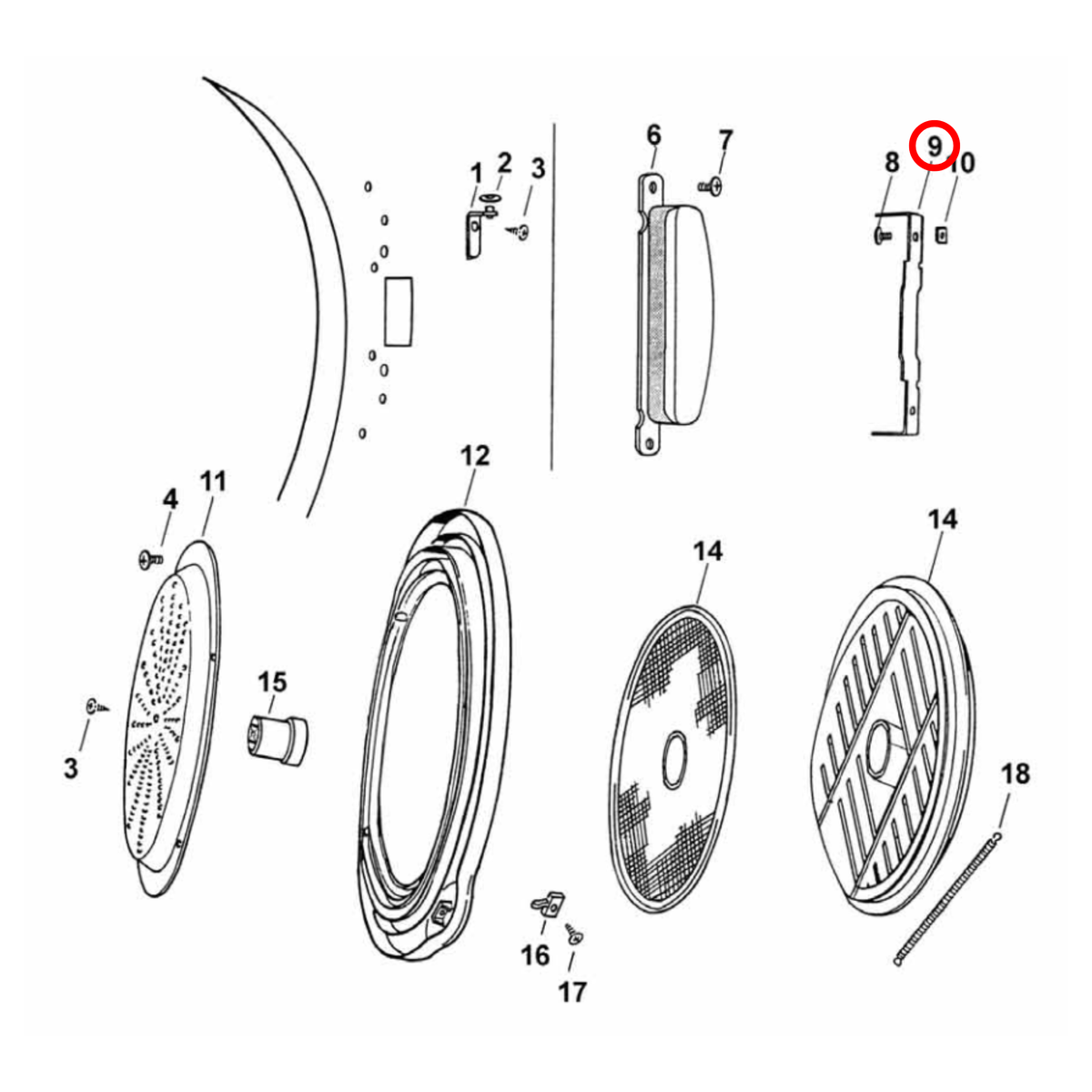 Parts diagram showing 460935 for Fisher & Paykel dryer models
