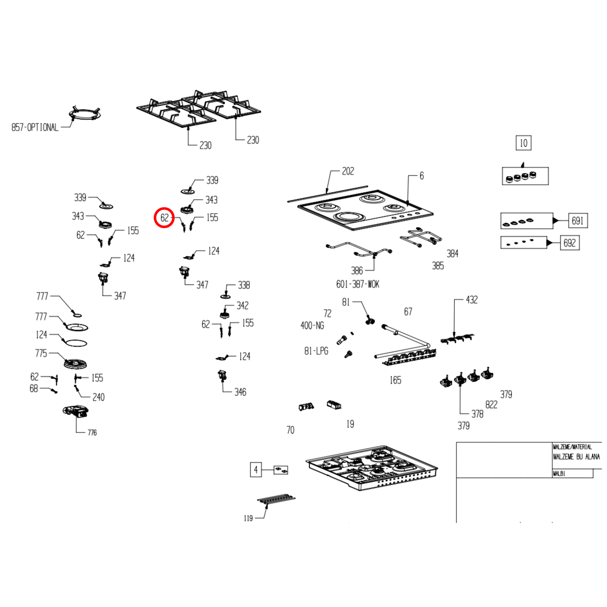 168244011 Baumatic, Beko, Euromaid Oven Spark Plug Ignition 600MM - image 2