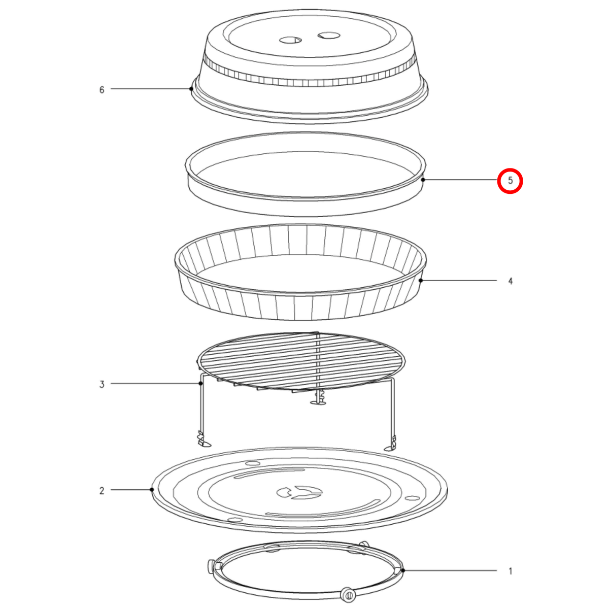 Parts diagram showing 6637372 for Miele microwave models