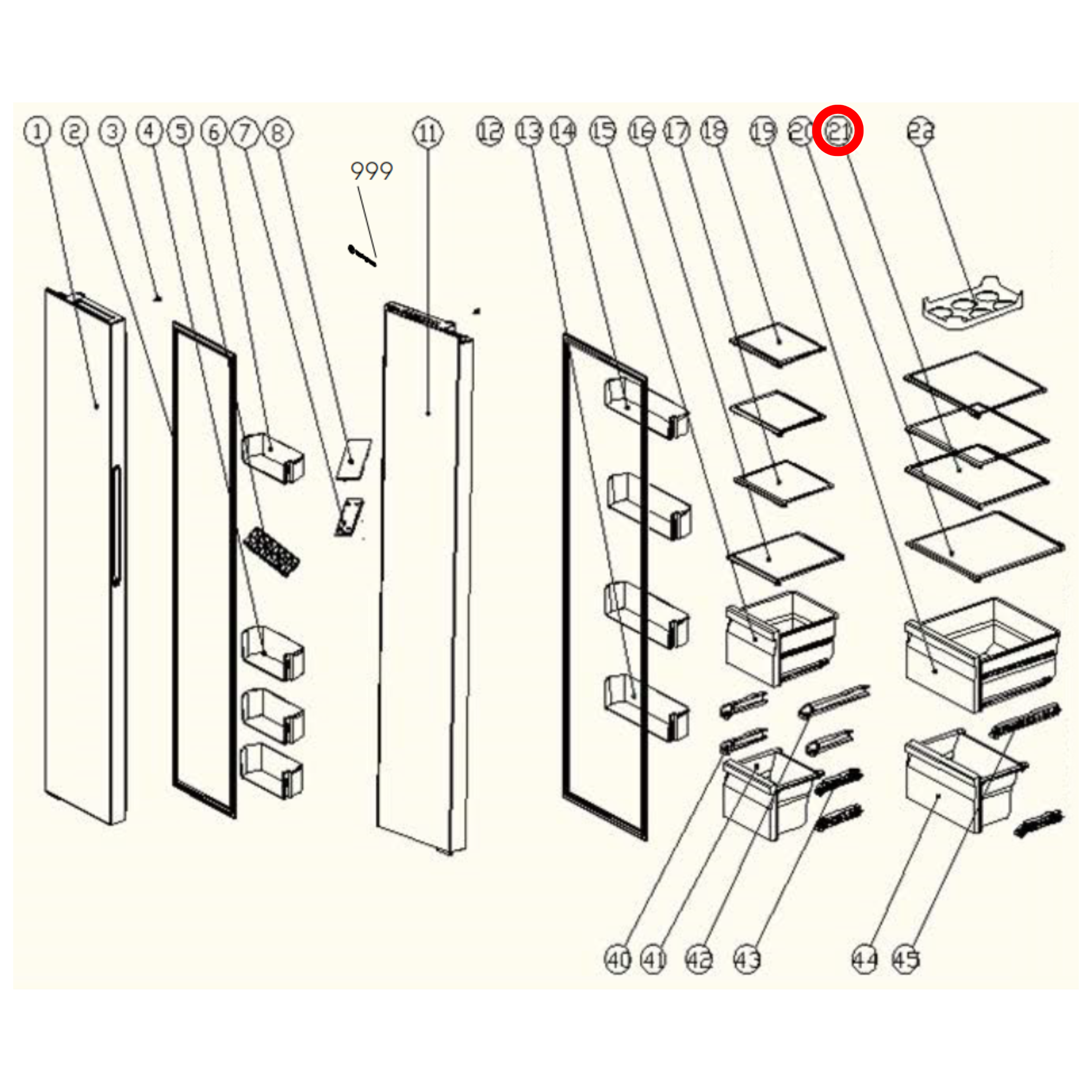 4055563862 Westinghouse Fridge Glass Shelf