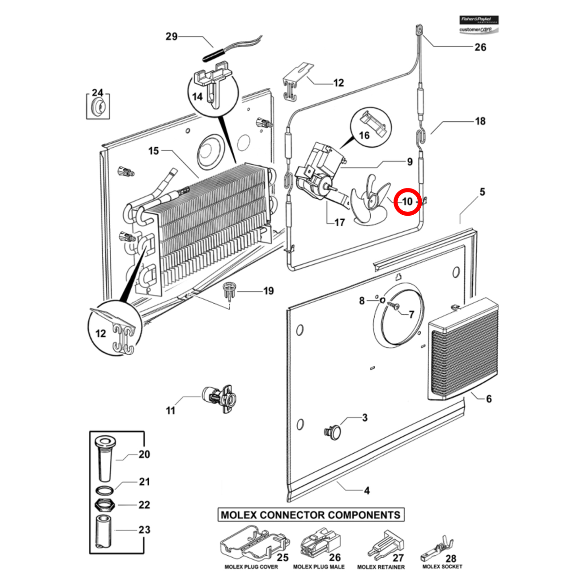 Genuine Fisher & Paykel Fridge Freezer Evaporator Clockwise Fan Blade 80MM 820117 - view 3