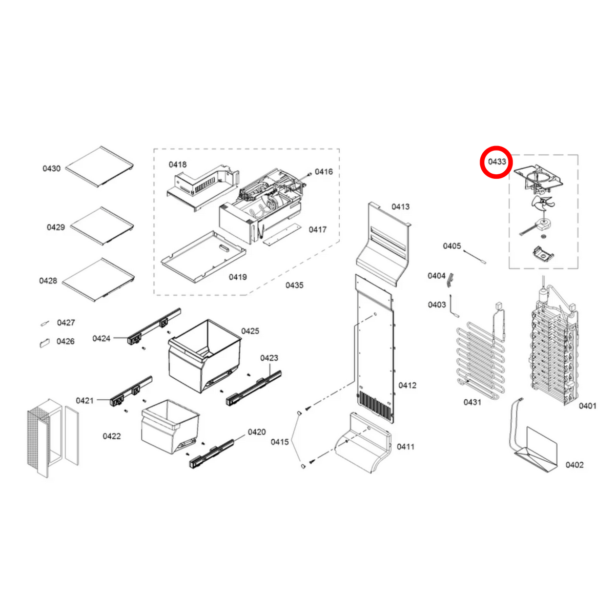 Genuine Bosch Fridge Freezer Evaporator Fan Blade Motor And Bracket Assembly 12019219 - view 3