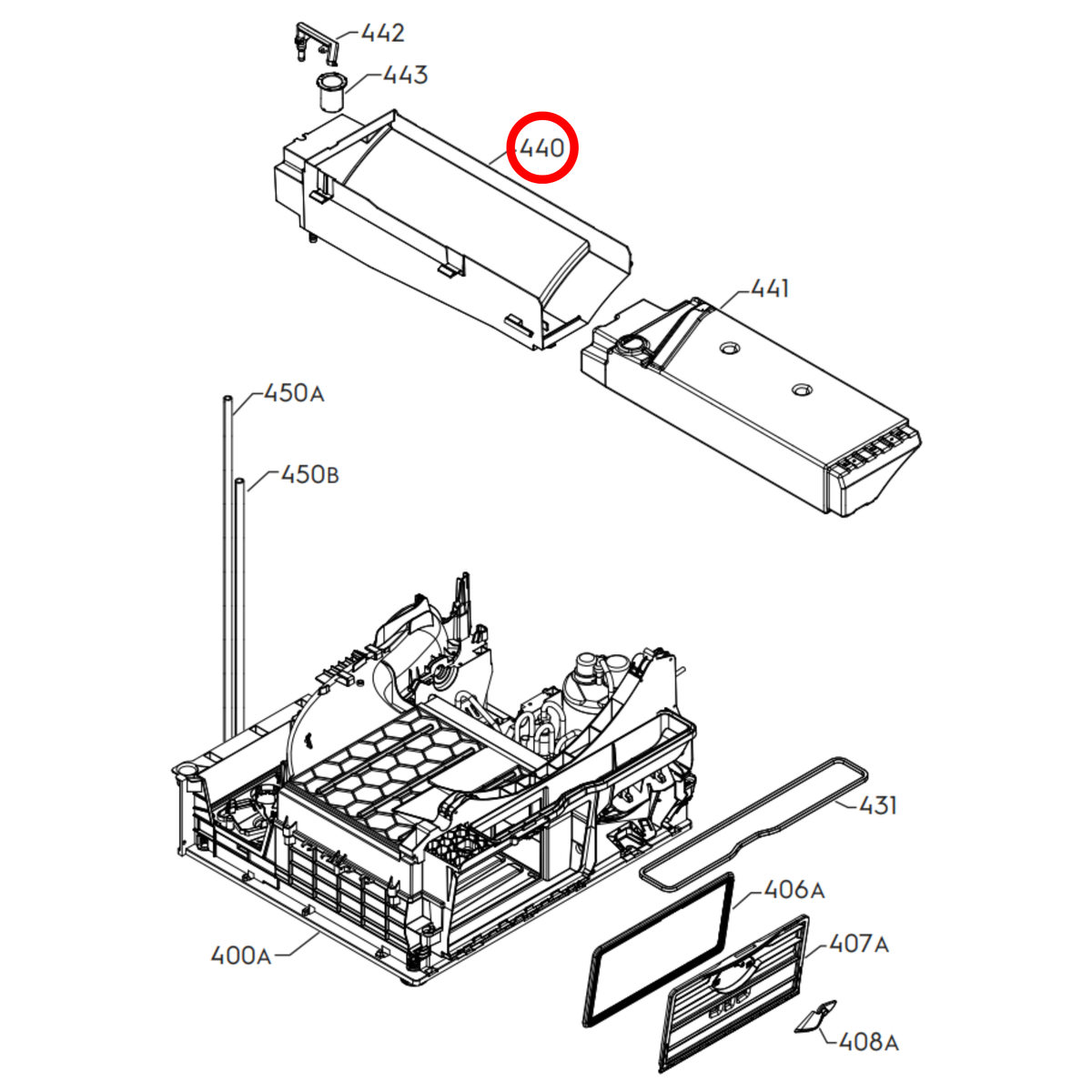 Genuine Electrolux Dryer Water Tank Support 1366017216 - view 3