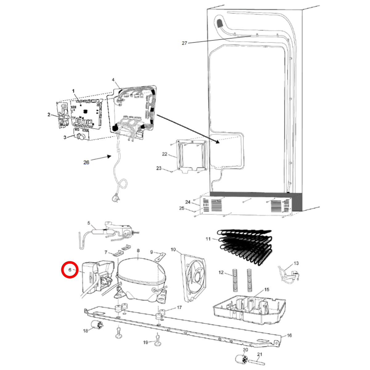 Genuine Electrolux Fridge PCBA Drive Embraco Vesd11c 140014525095 - view 3