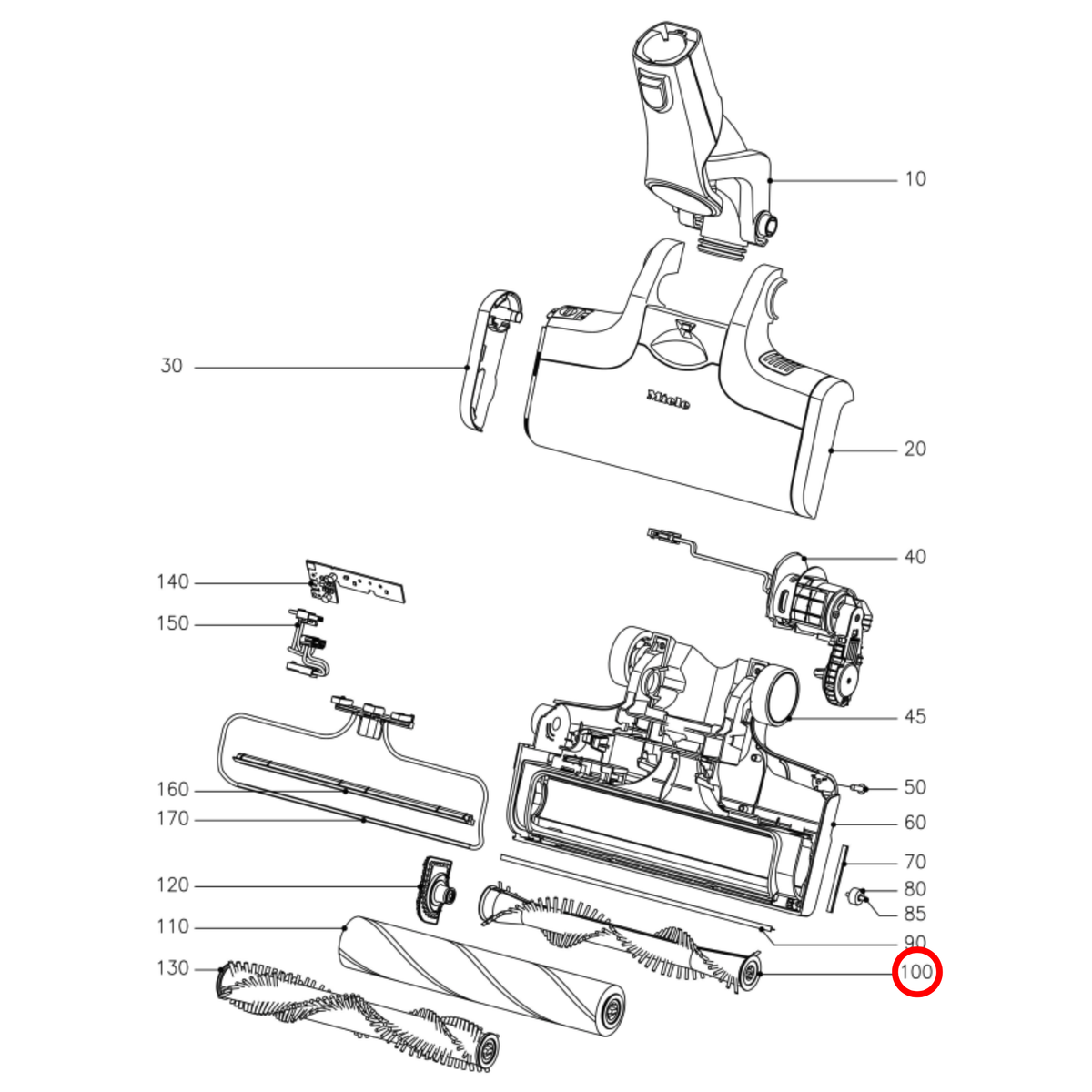 Genuine Miele Vacuum Cleaner Carpet Care Brush Roller 11847213 - view 3