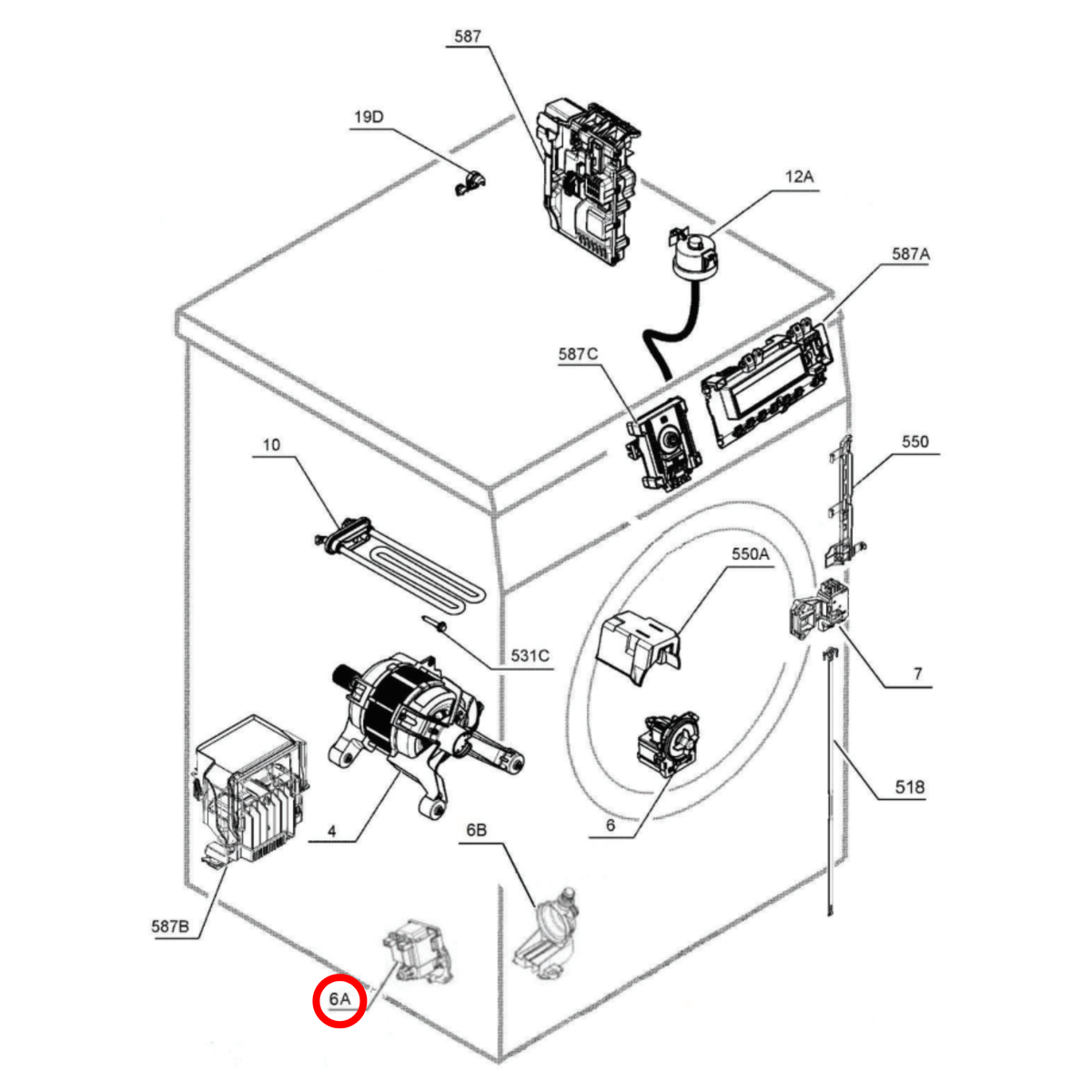 8581327947124 Electrolux Washing Machine Recirculation Pump Assembly - 132794710