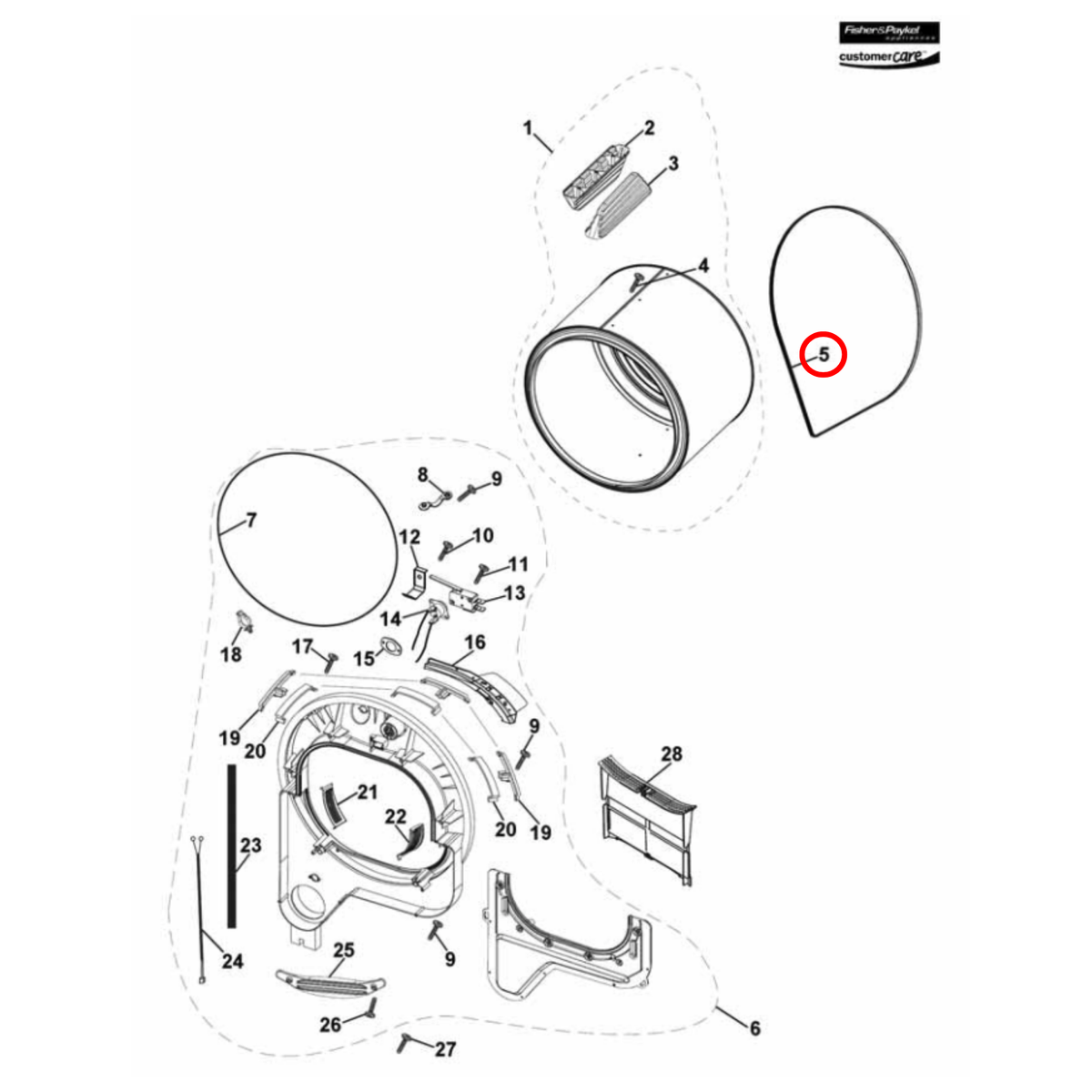 Genuine Fisher & Paykel Dryer Drive Belt 6PH1930 792349 - view 3