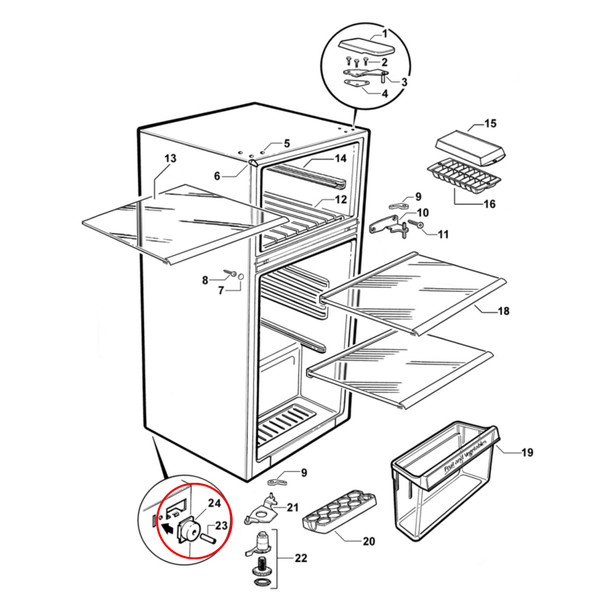 Genuine Fisher & Paykel Fridge Foot Skid & Pin 402015A - view 4
