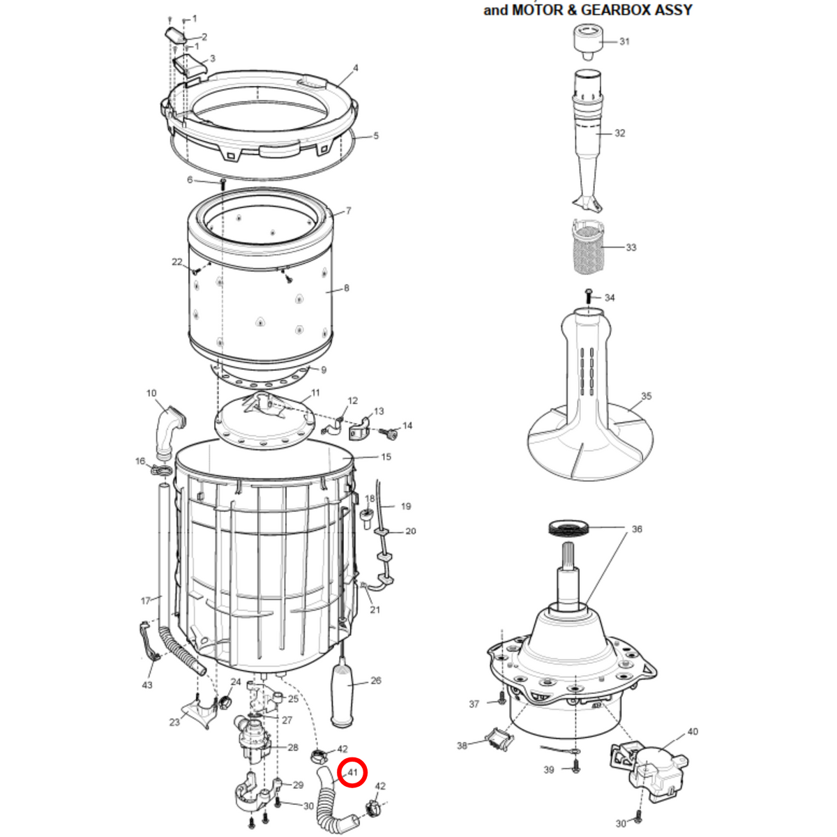 4055578811 Simpson Washing Machine Tub to Pump Hose - image 3