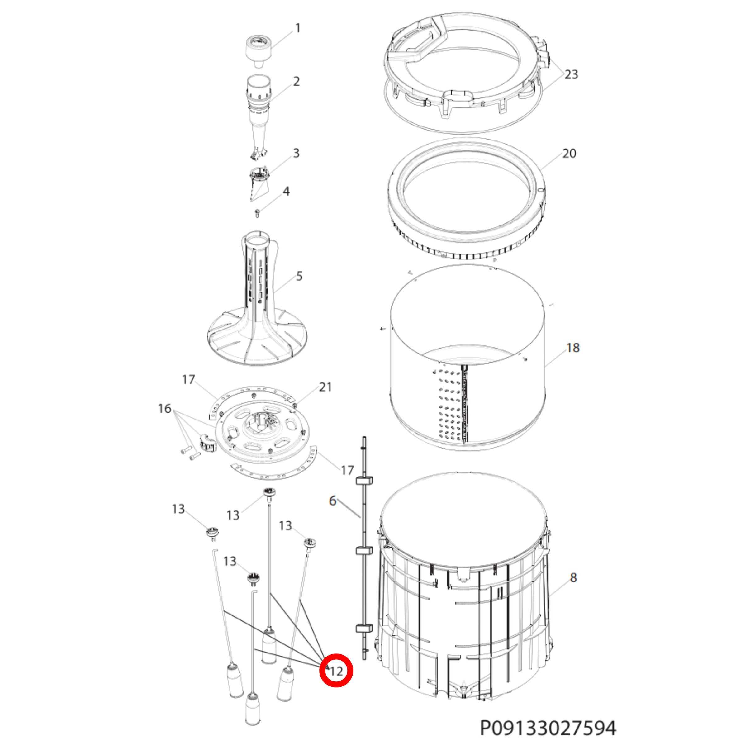4055786117 Westinghouse Washing Machine Suspension Rod Set Of 4
