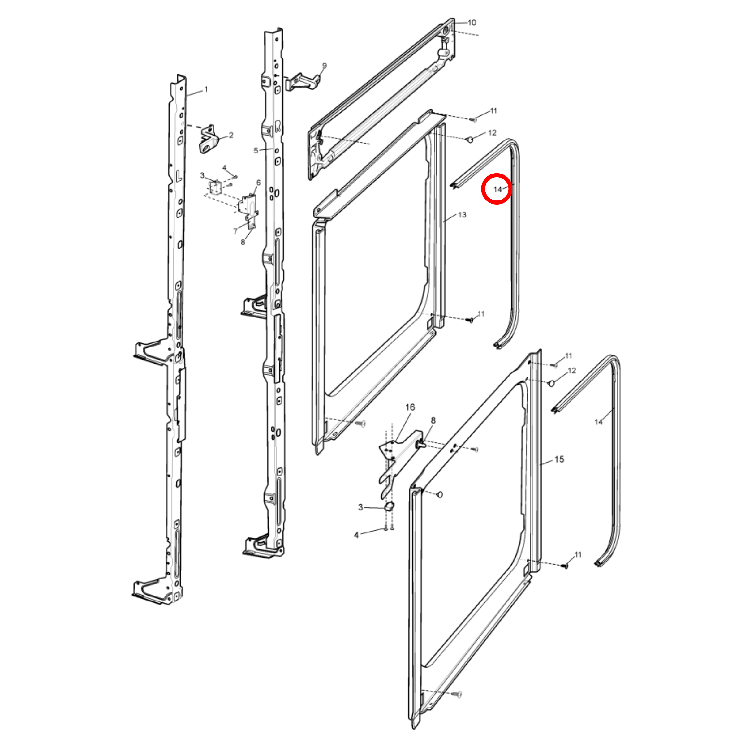 4055548574 Chef, Electrolux, Westinghouse Oven Door Seal 1700MM - 4055859005, A04808002