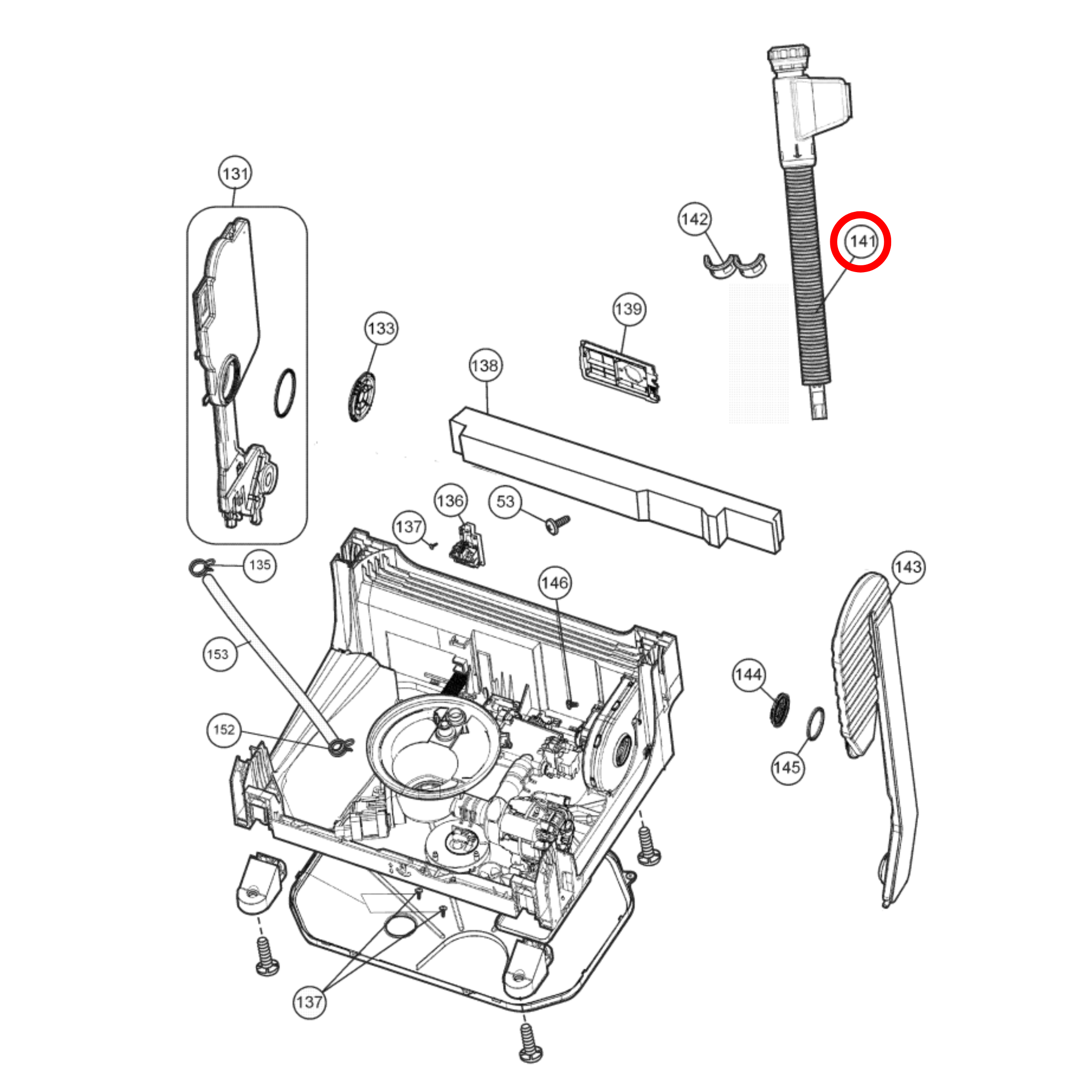 42104666 AEG, Westinghouse Dishwasher Inlet Safety Hose - 4055705521 - 140180589024, 32018148