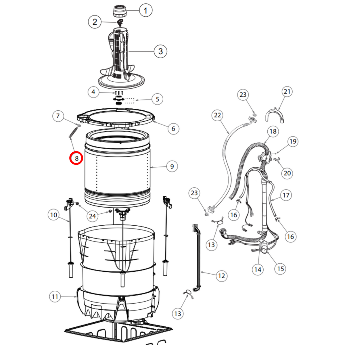 424346 Fisher & Paykel Top Load Washing Machine Spring Bias - image 2