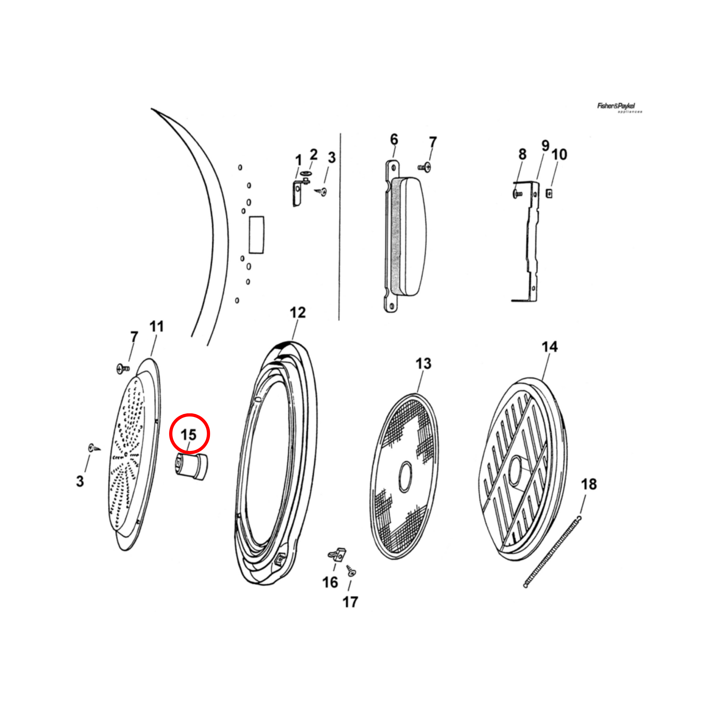 427197 Fisher & Paykel Venting Dryer Grille Spigot