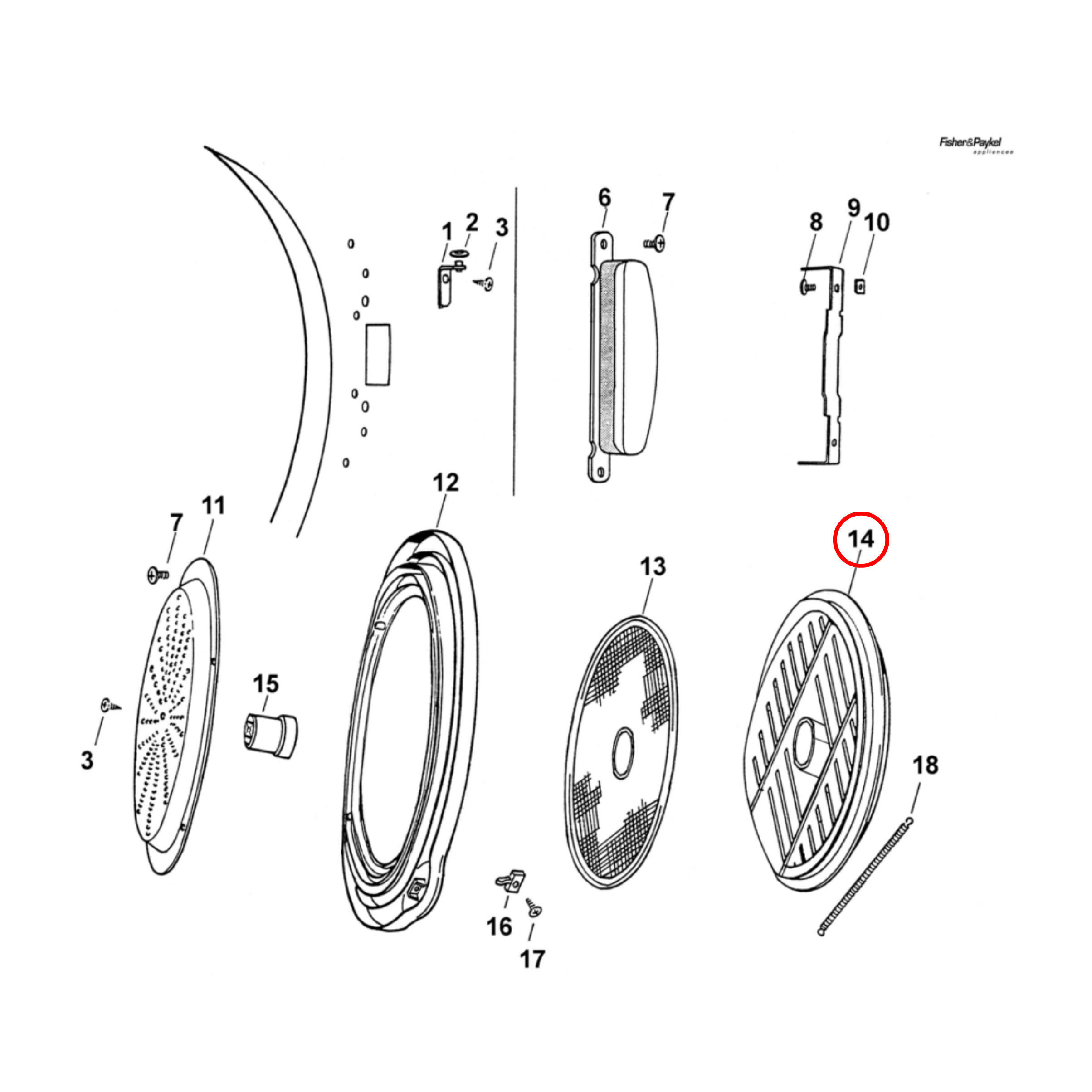427199P Fisher & Paykel Dryer Front Door Outlet Grille