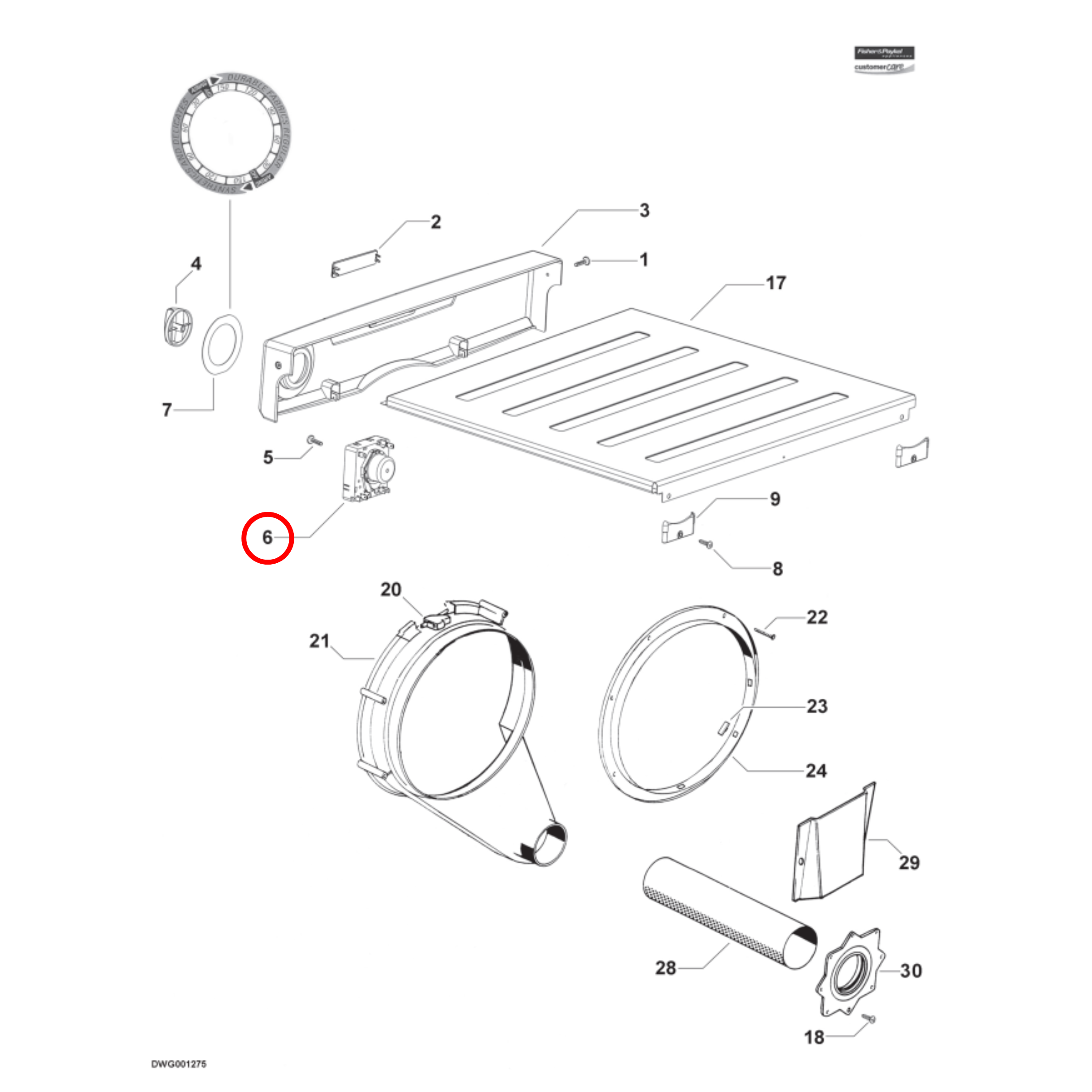 427608P Fisher & Paykel Dryer Timer