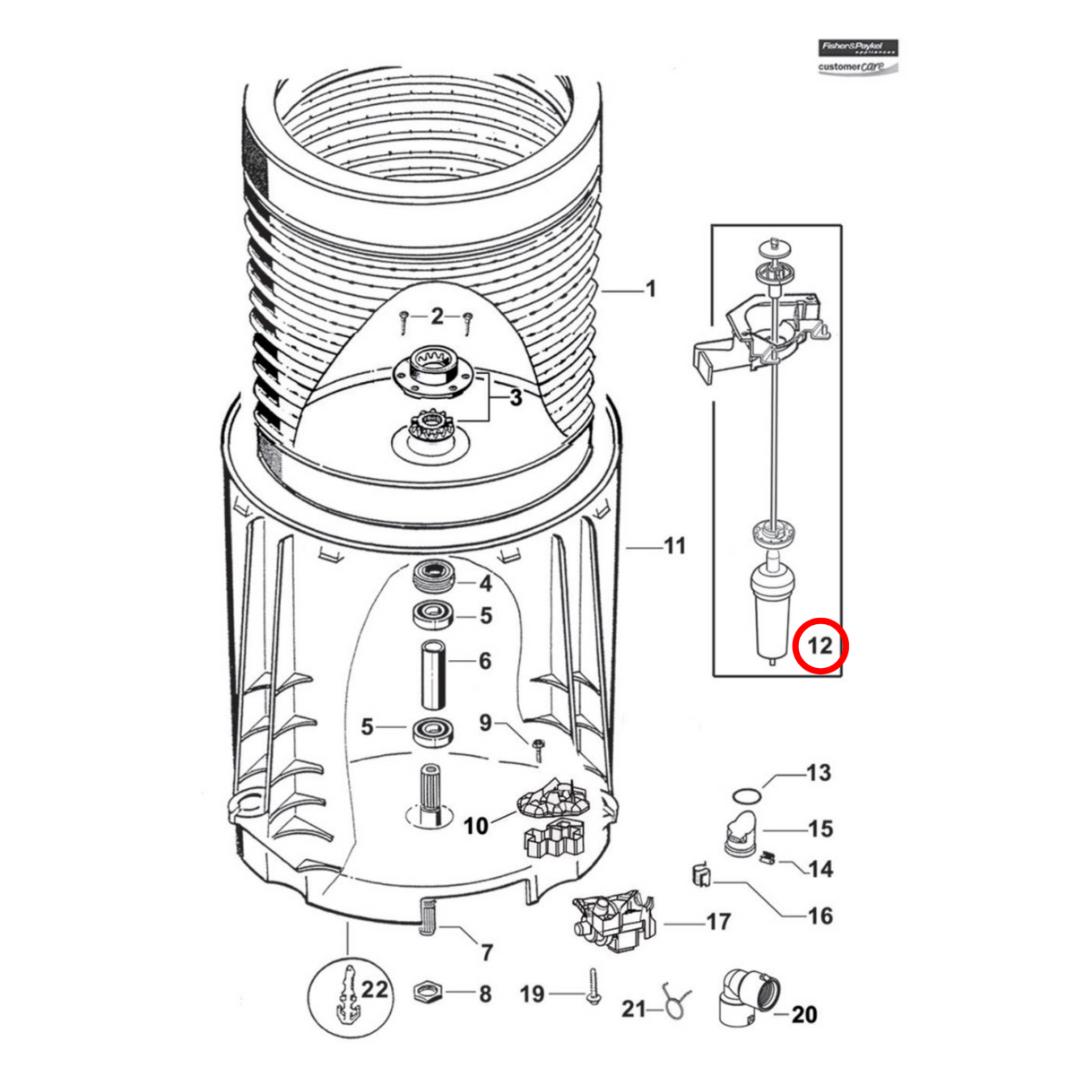 429376P Fisher & Paykel Washing Machine Suspension Rods Kit - image 2