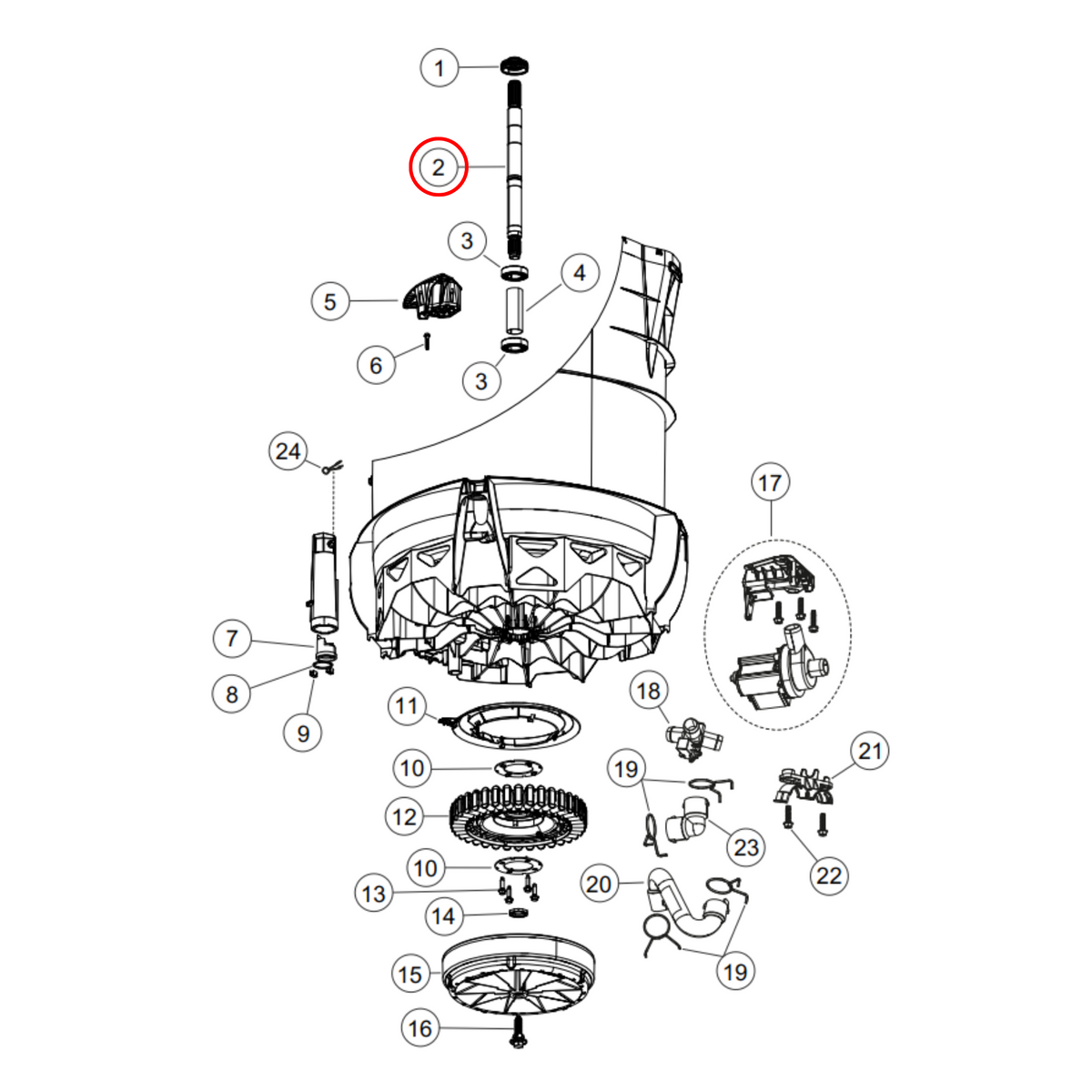 429562P Fisher & Paykel Smart Washing Machine Drive Shaft - image 2