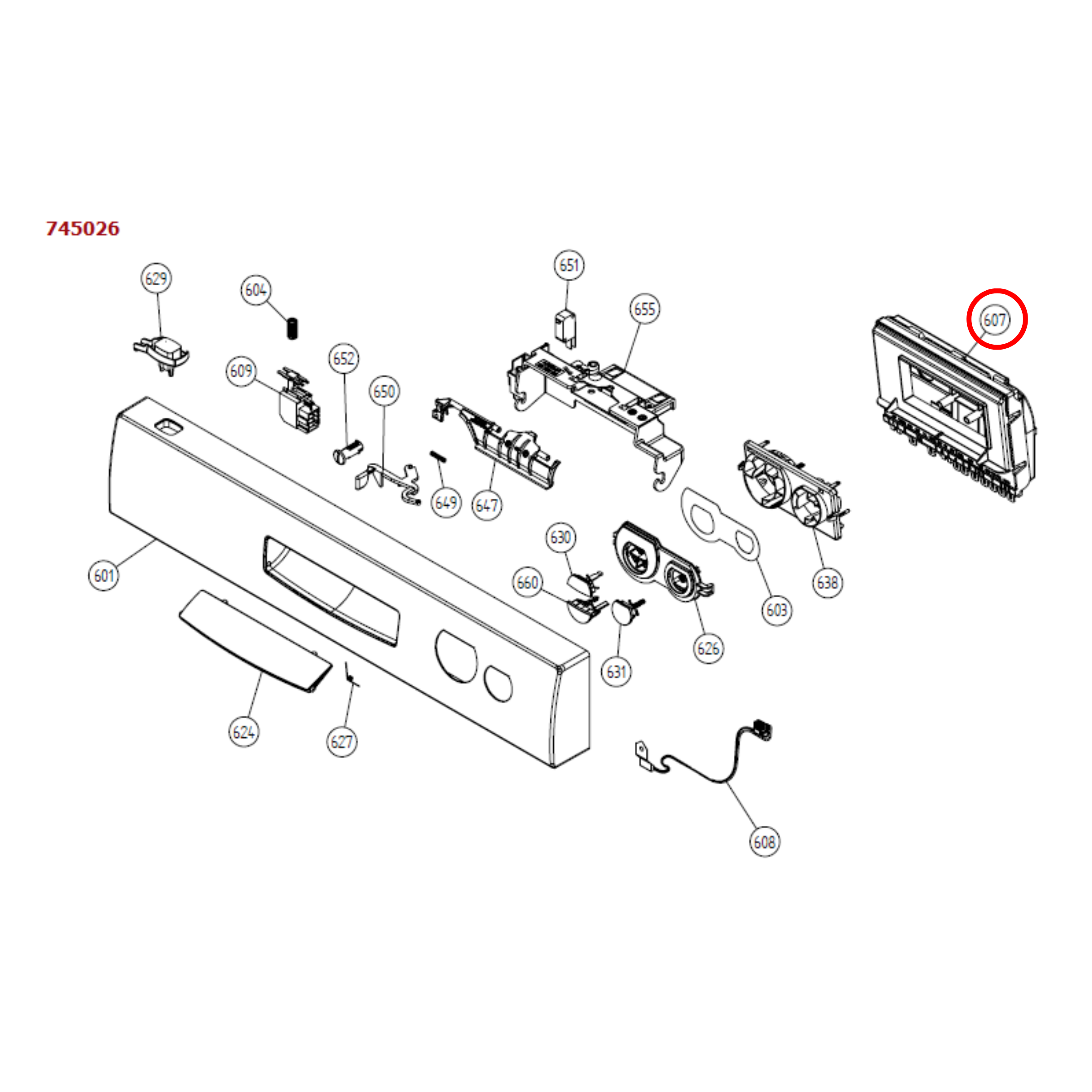 445821 Asko Dishwasher PCB Control Unit
