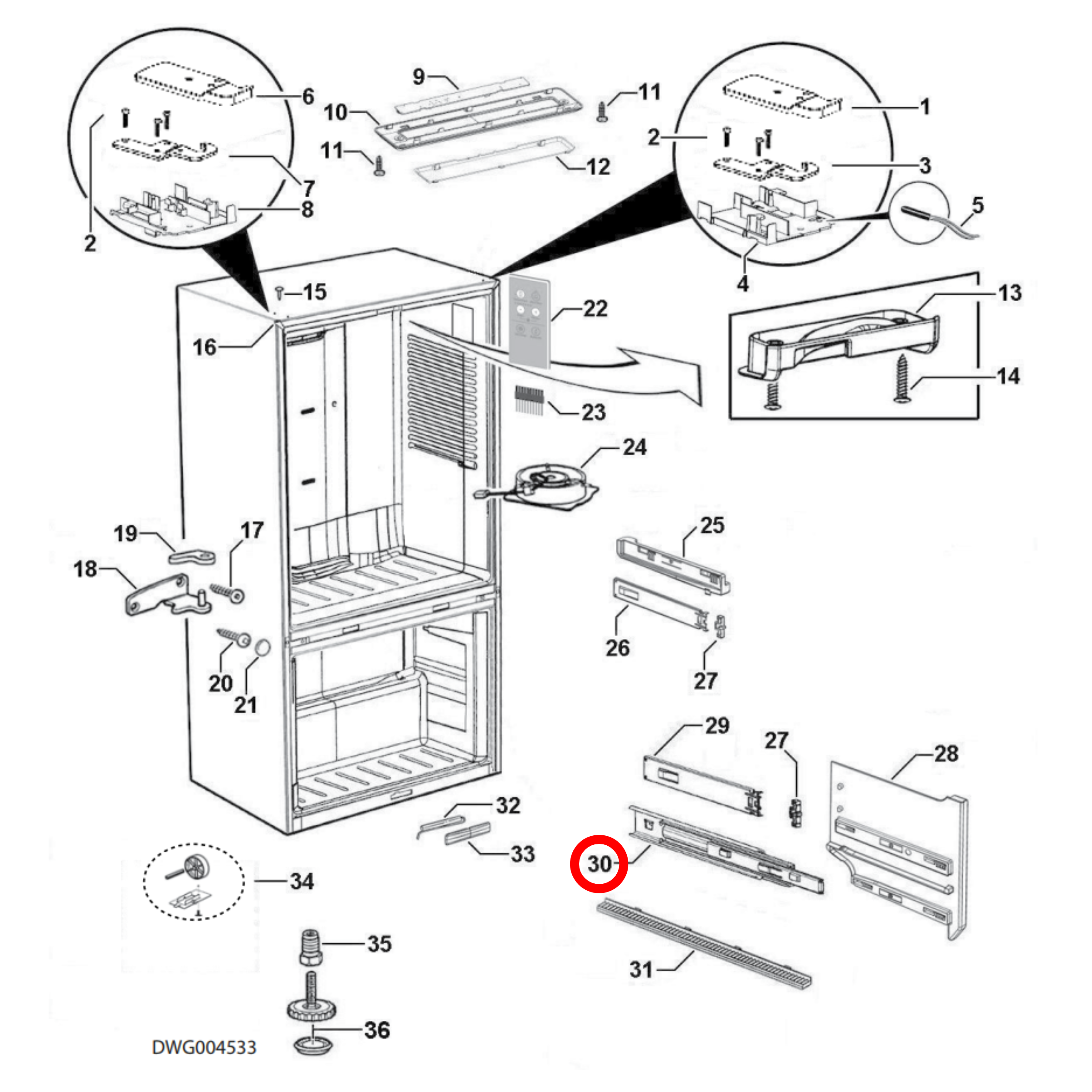 847234P Fisher & Paykel Freezer Drawer Slide Pair