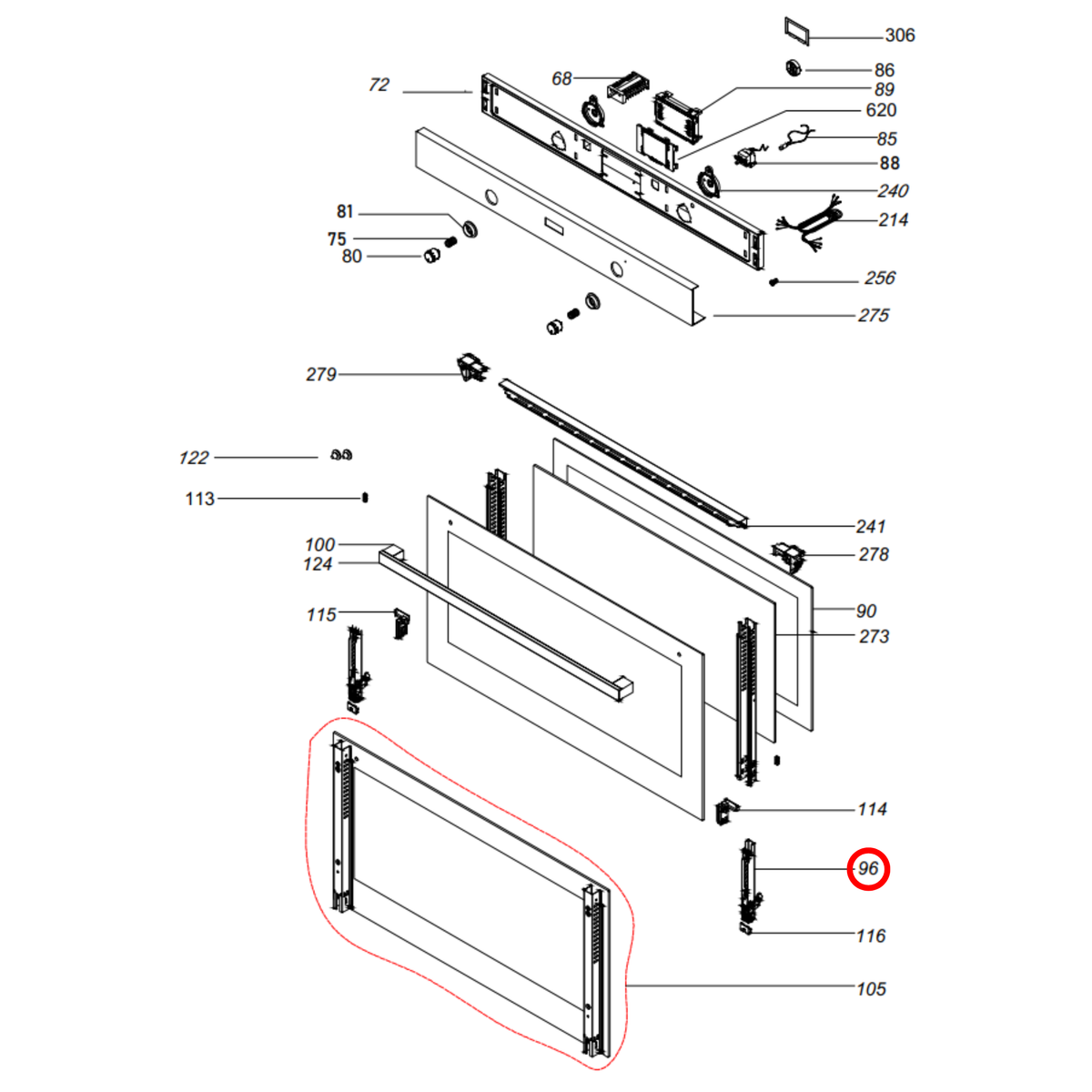 Genuine Inalto Oven Door Hinge H2530120026 - view 4
