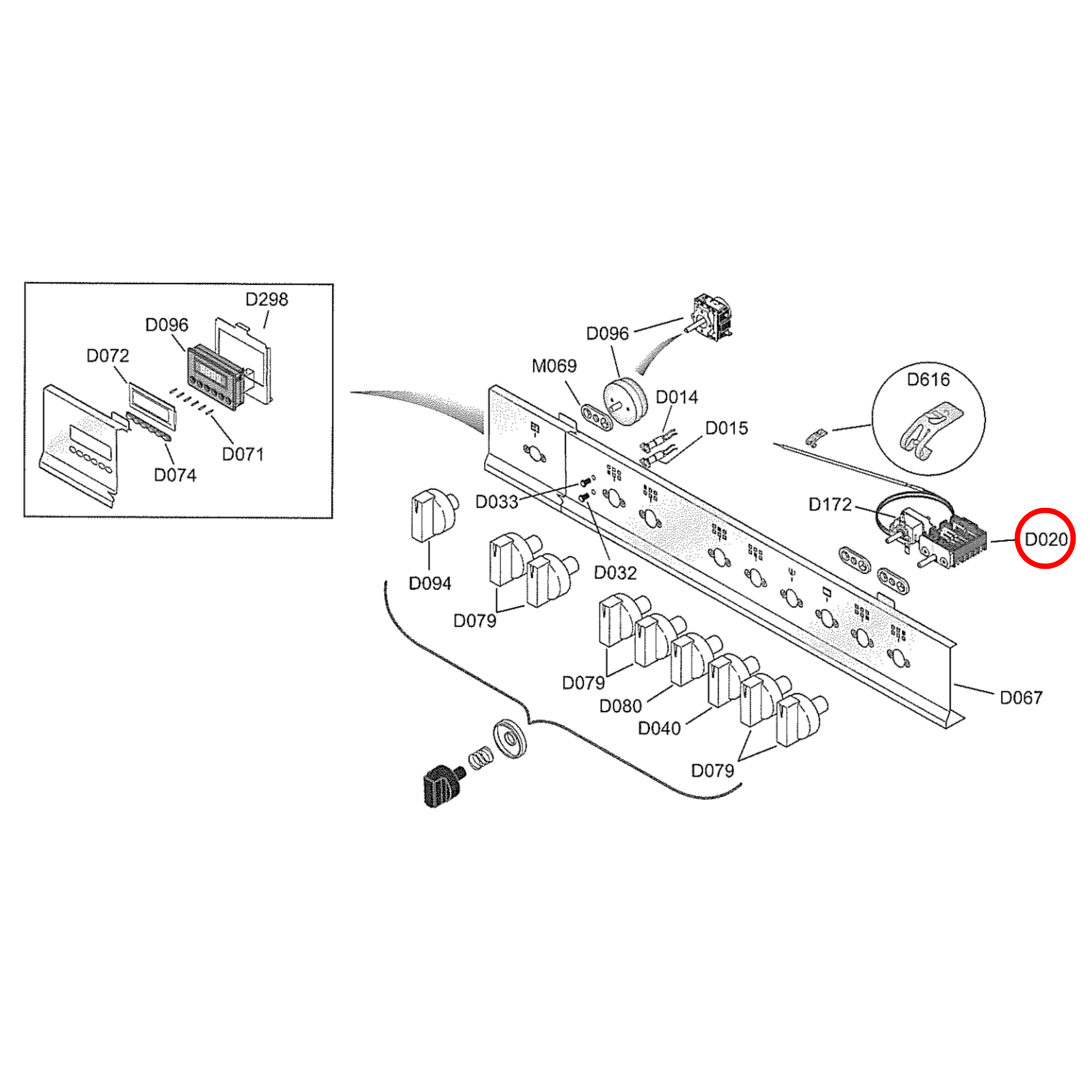 502047101 Euro, IAG, Technika Oven Multifunction Selector Switch - 502093501