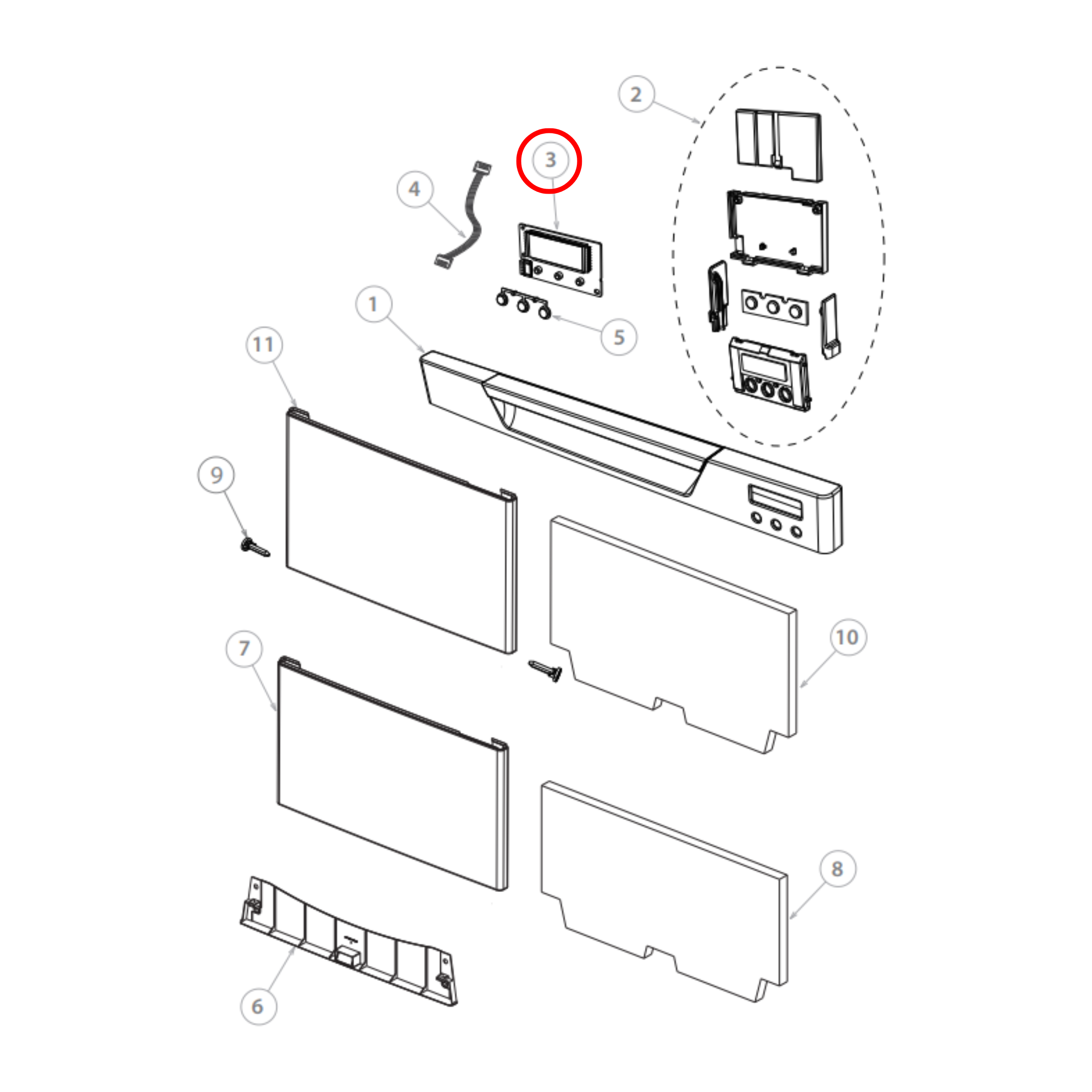 522452P Fisher & Paykel Dishwasher LCD Display PCB