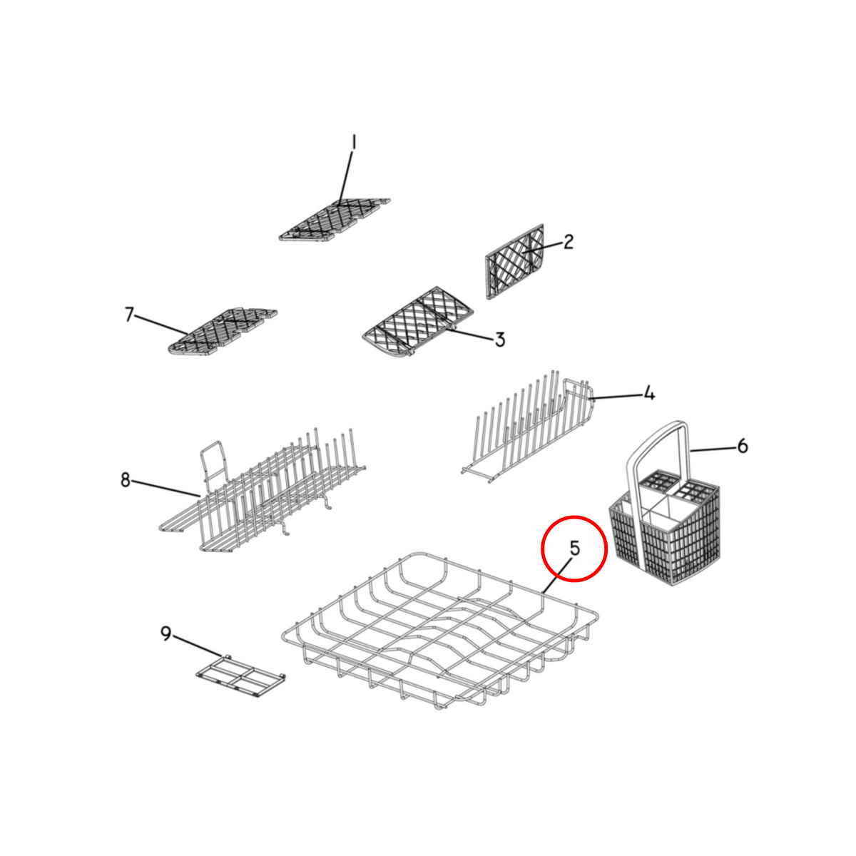 Parts diagram showing 524665 for Fisher & Paykel dishwasher models