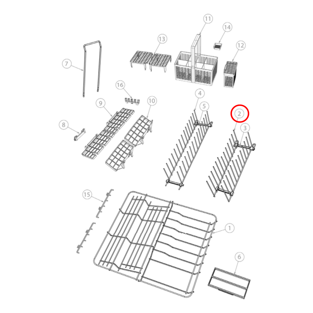Parts diagram showing 524867 for Fisher & Paykel dishwasher models